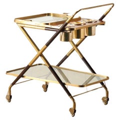 Cesare Lacca Brass Tea Cart 1950's