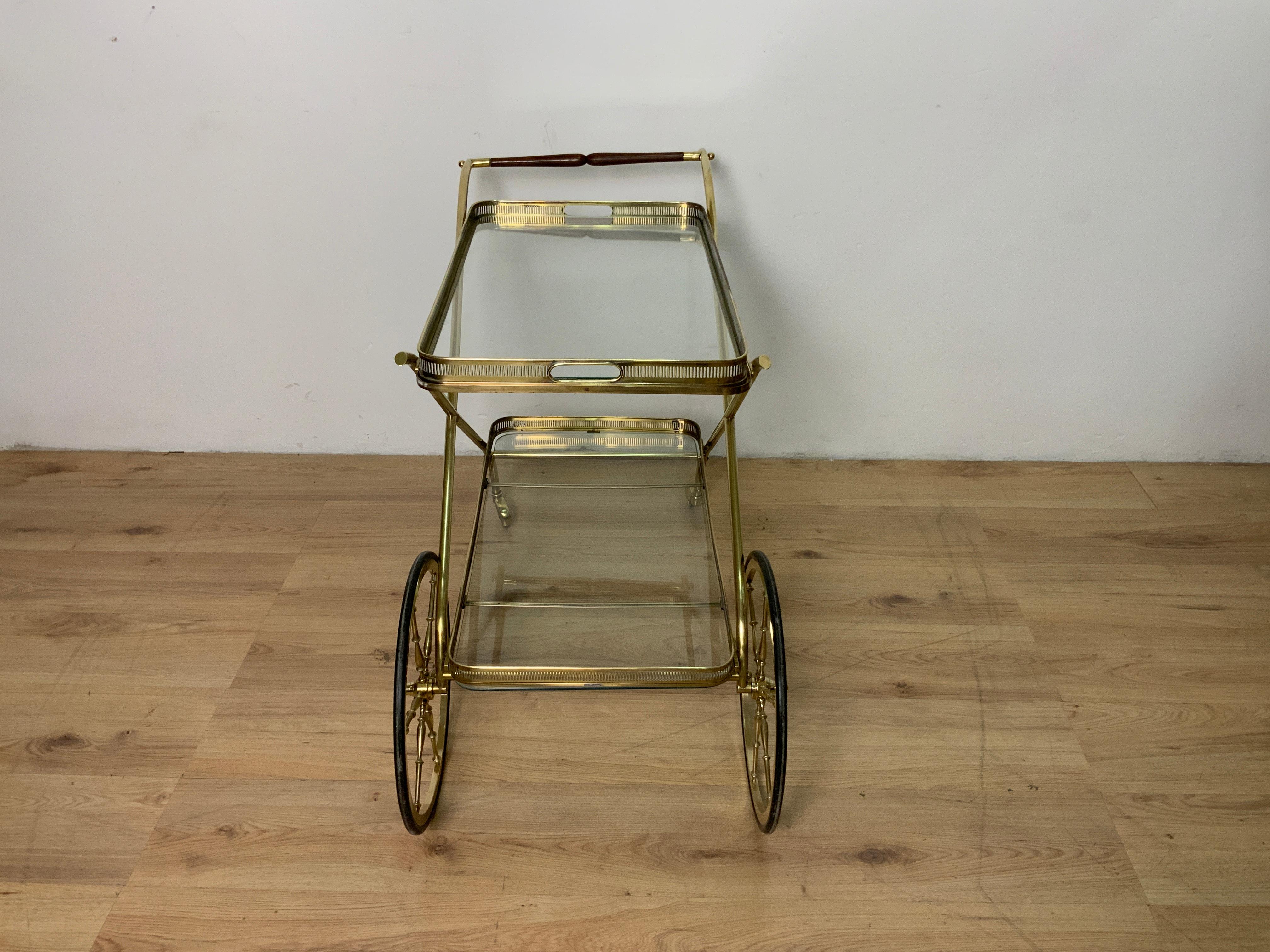 Modern Cesare Lacca Brass Trolley For Sale