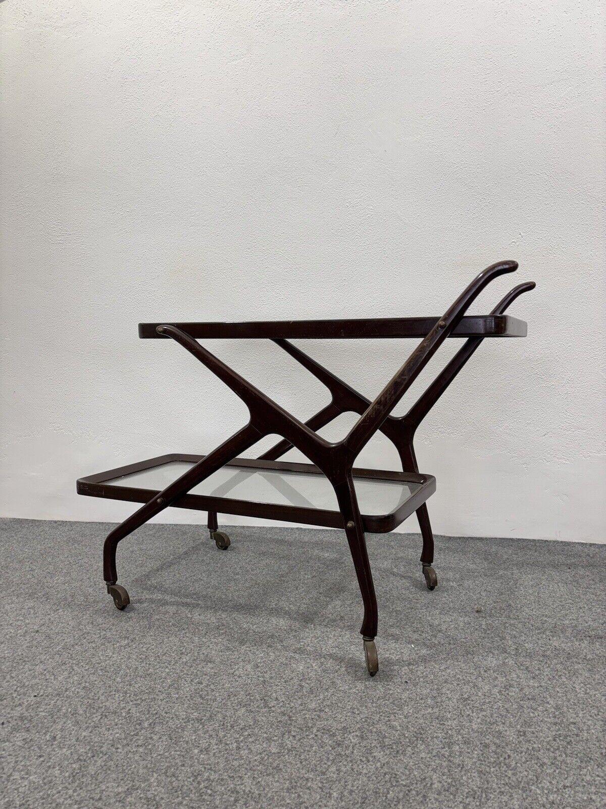 Italian Cesare Lacca Carrello Portavivande Legno 1950's Mid Century Design in vendita