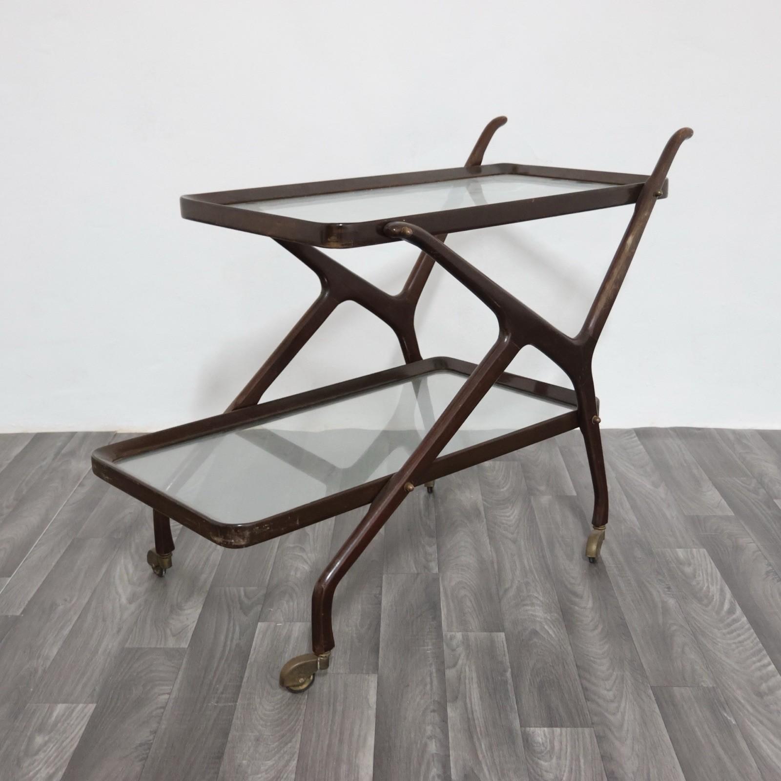 Mid-Century moderno Cesare Lacca Carrello Portavivande Legno 1950’s Mid Century Design in vendita