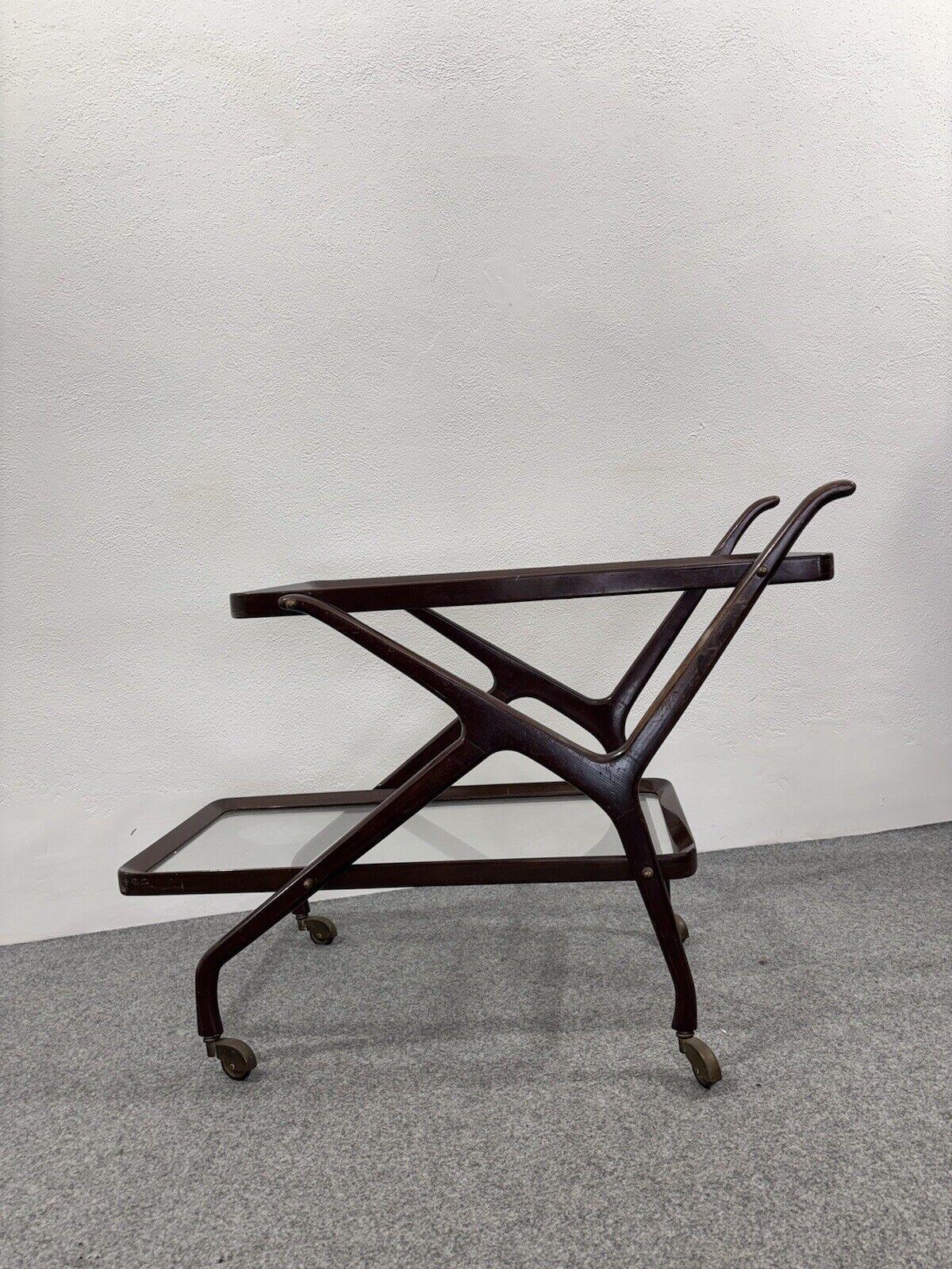 Cesare Lacca Carrello Portavivande Legno 1950's Mid Century Design In condizioni buone in vendita a Taranto, IT