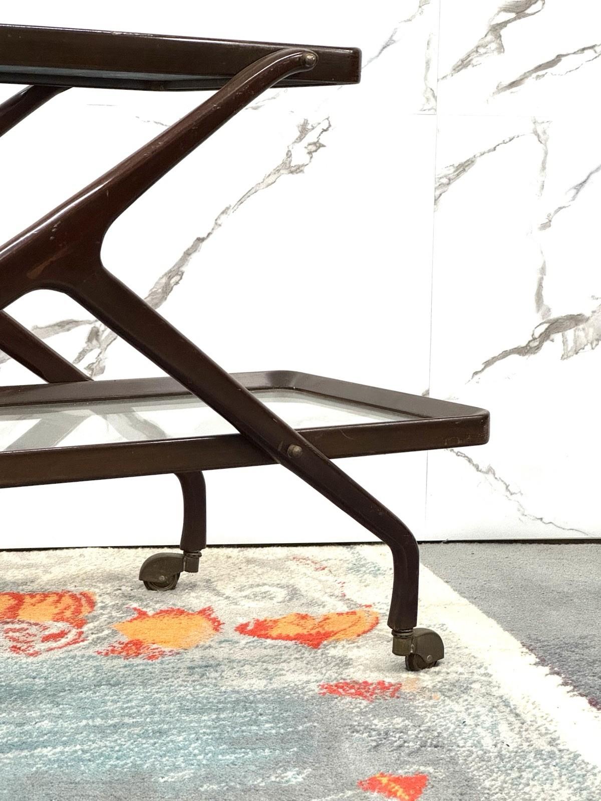 Cesare Lacca Carrello Portavivande Legno 1950’s Mid Century Design In condizioni buone in vendita a Taranto, IT