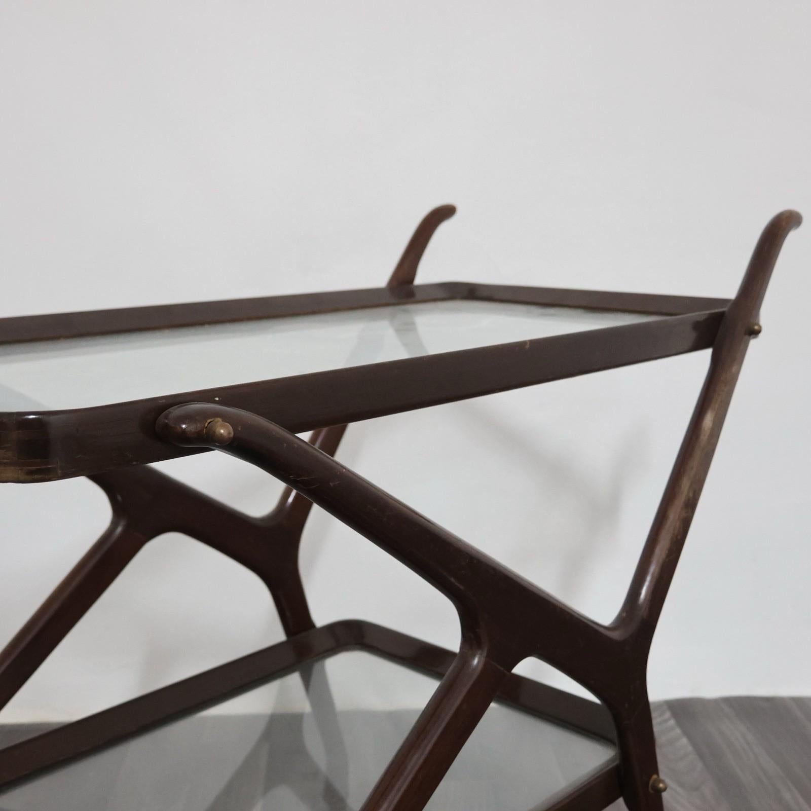 Cesare Lacca Carrello Portavivande Legno 1950’s Mid Century Design In condizioni buone in vendita a Taranto, IT