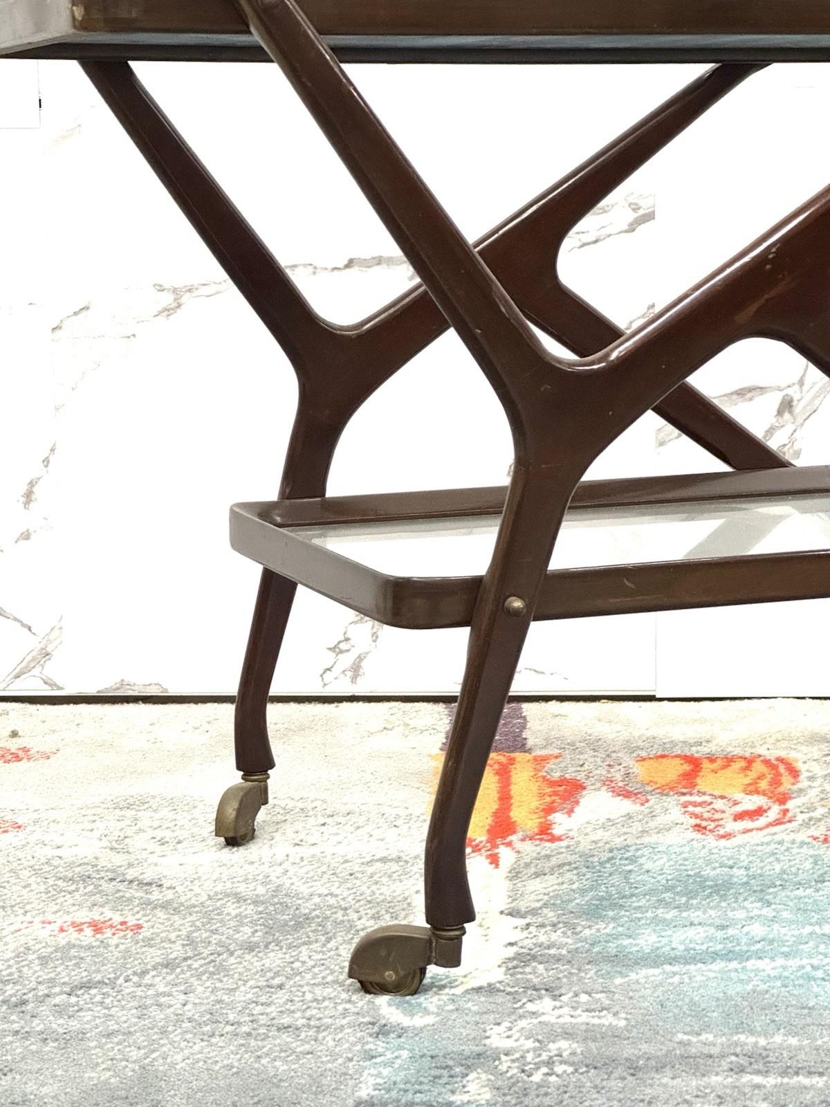 Mid-20th Century Cesare Lacca Carrello Portavivande Legno 1950’s Mid Century Design in vendita