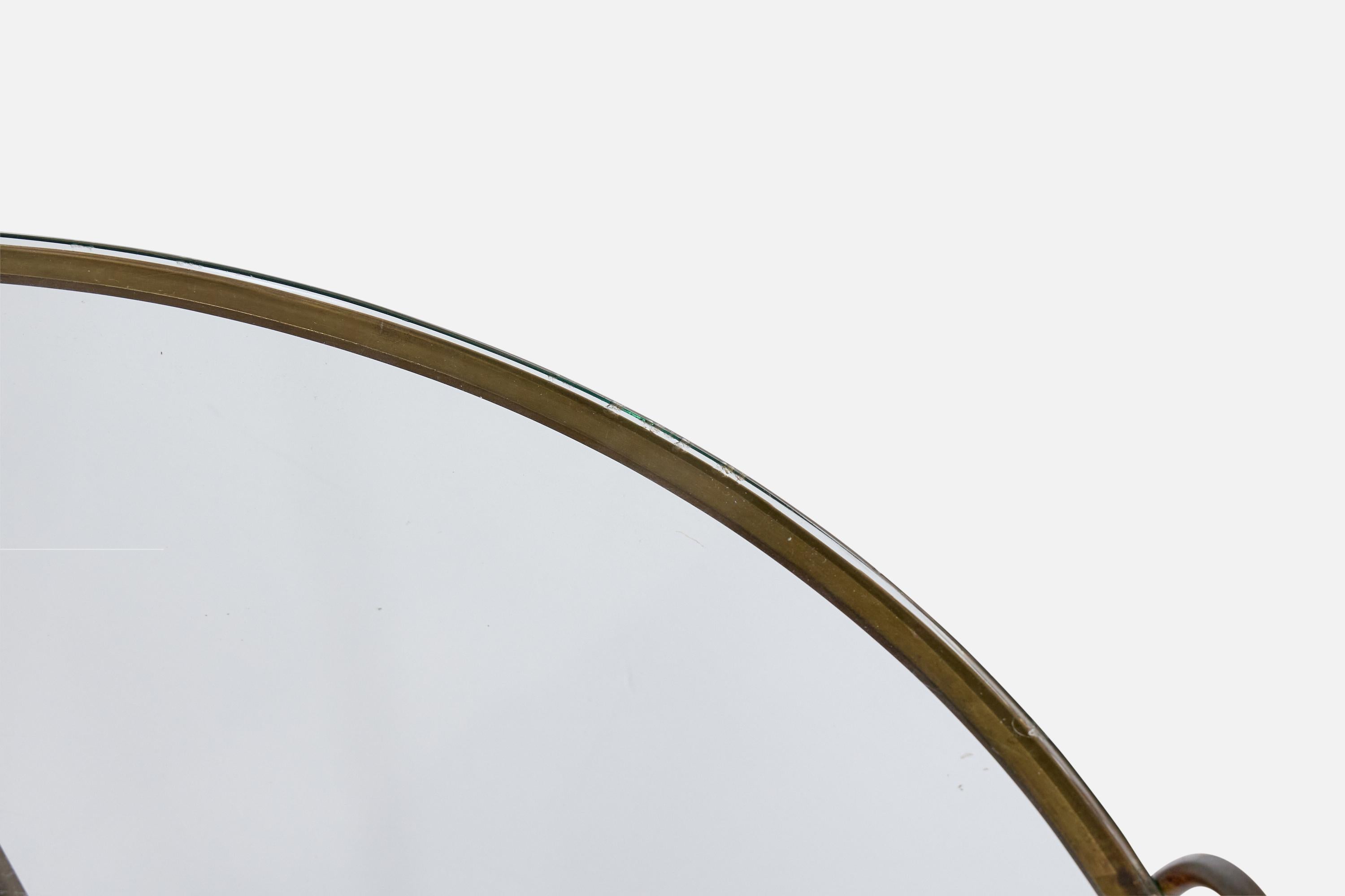 Laiton Cesare Lacca, table basse, laiton, verre, Italie, années 1950 en vente