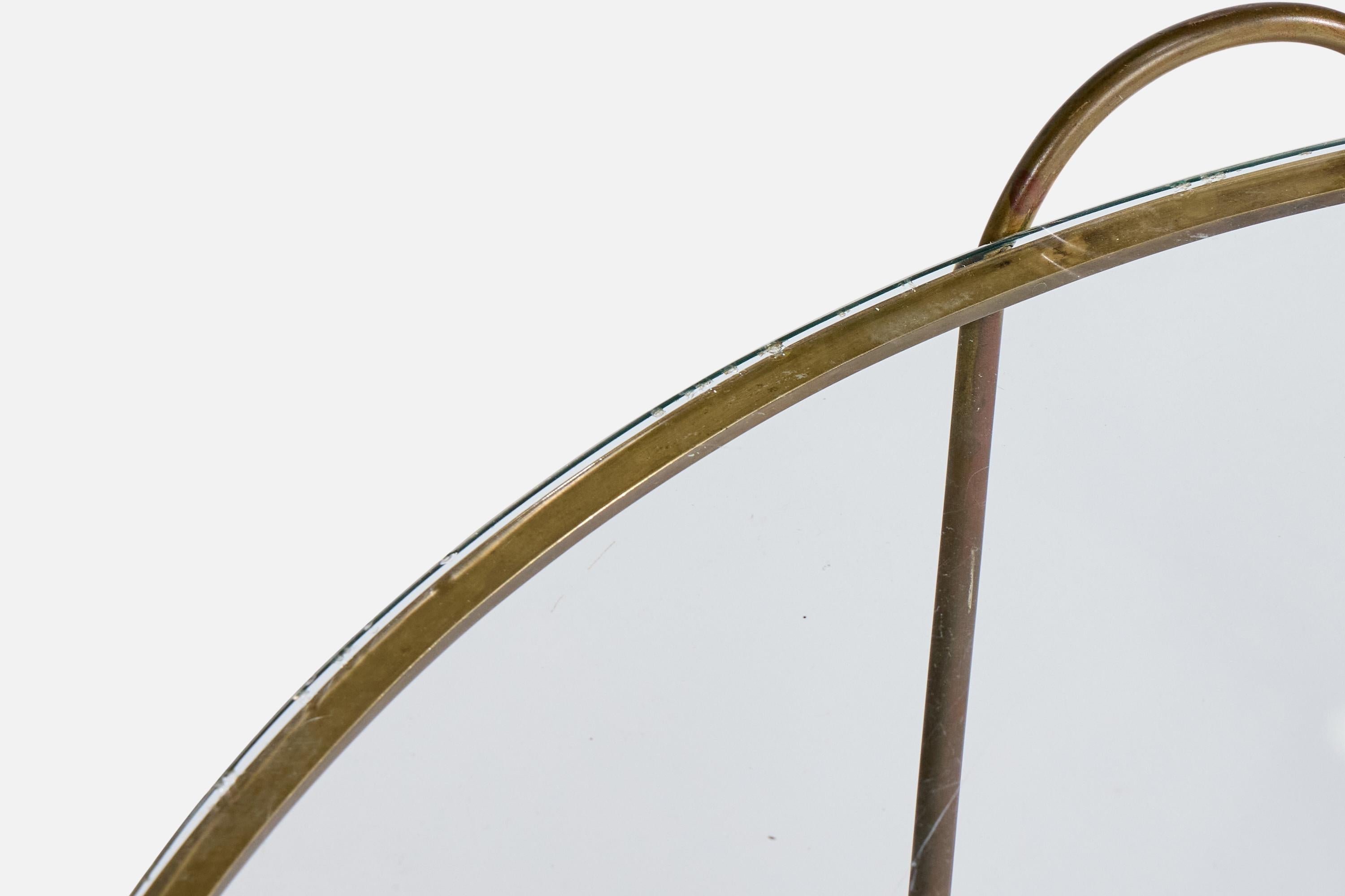 Cesare Lacca, table basse, laiton, verre, Italie, années 1950 en vente 1