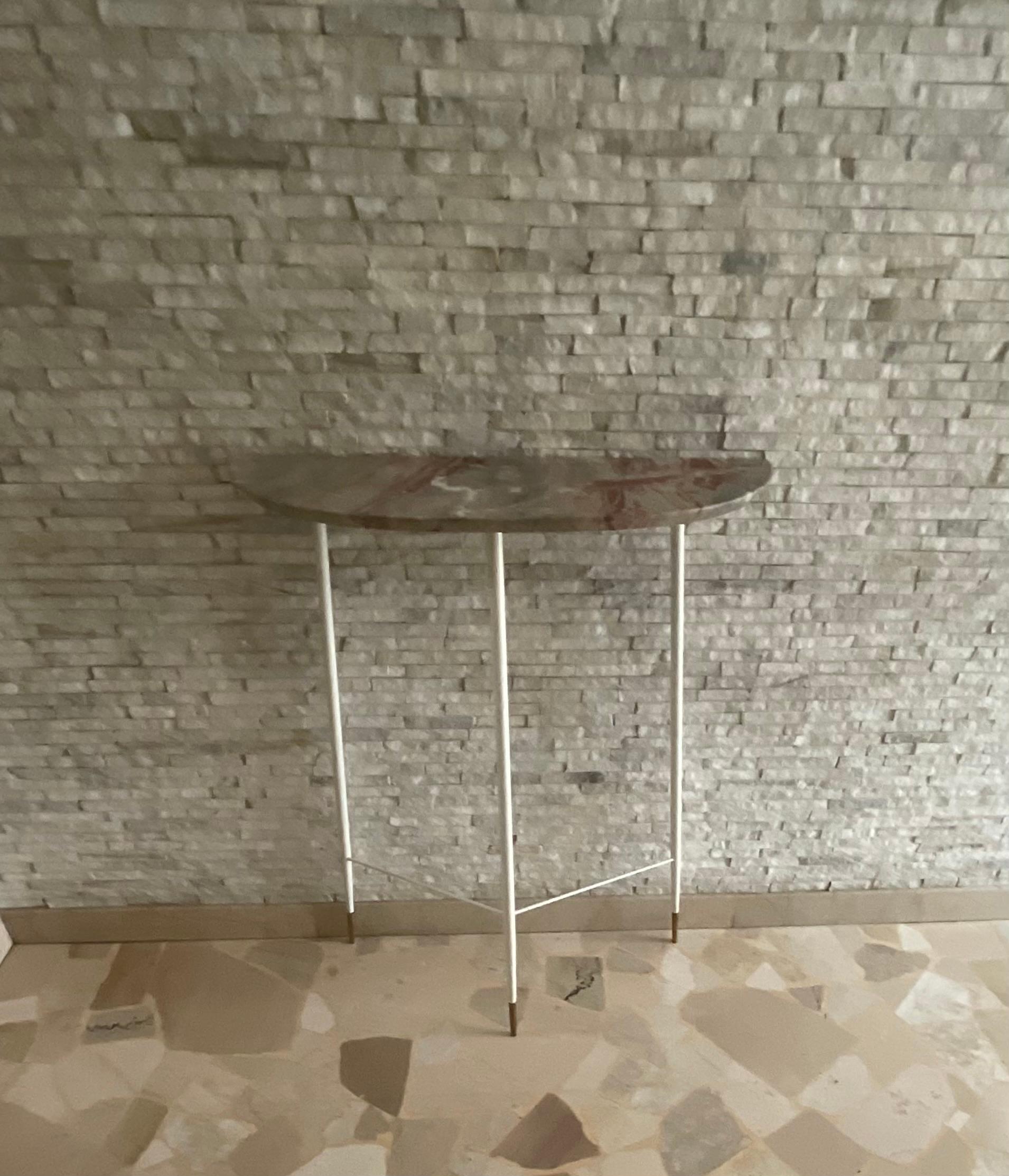 Mid-Century Modern Caesar LACCA - Console 1950s - marble - iron - brass ferrules. For Sale