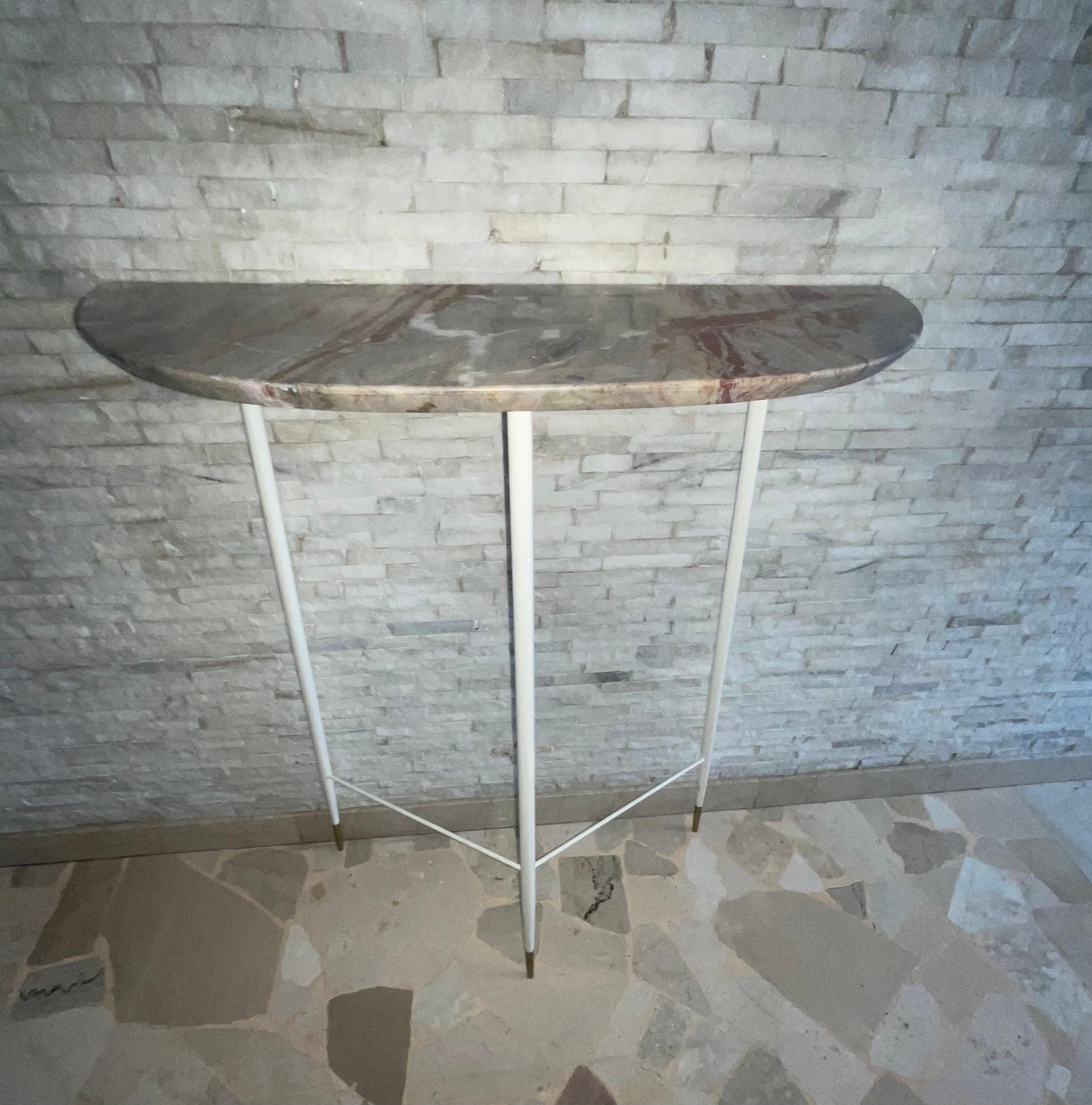 Other Caesar LACCA - Console 1950s - marble - iron - brass ferrules. For Sale