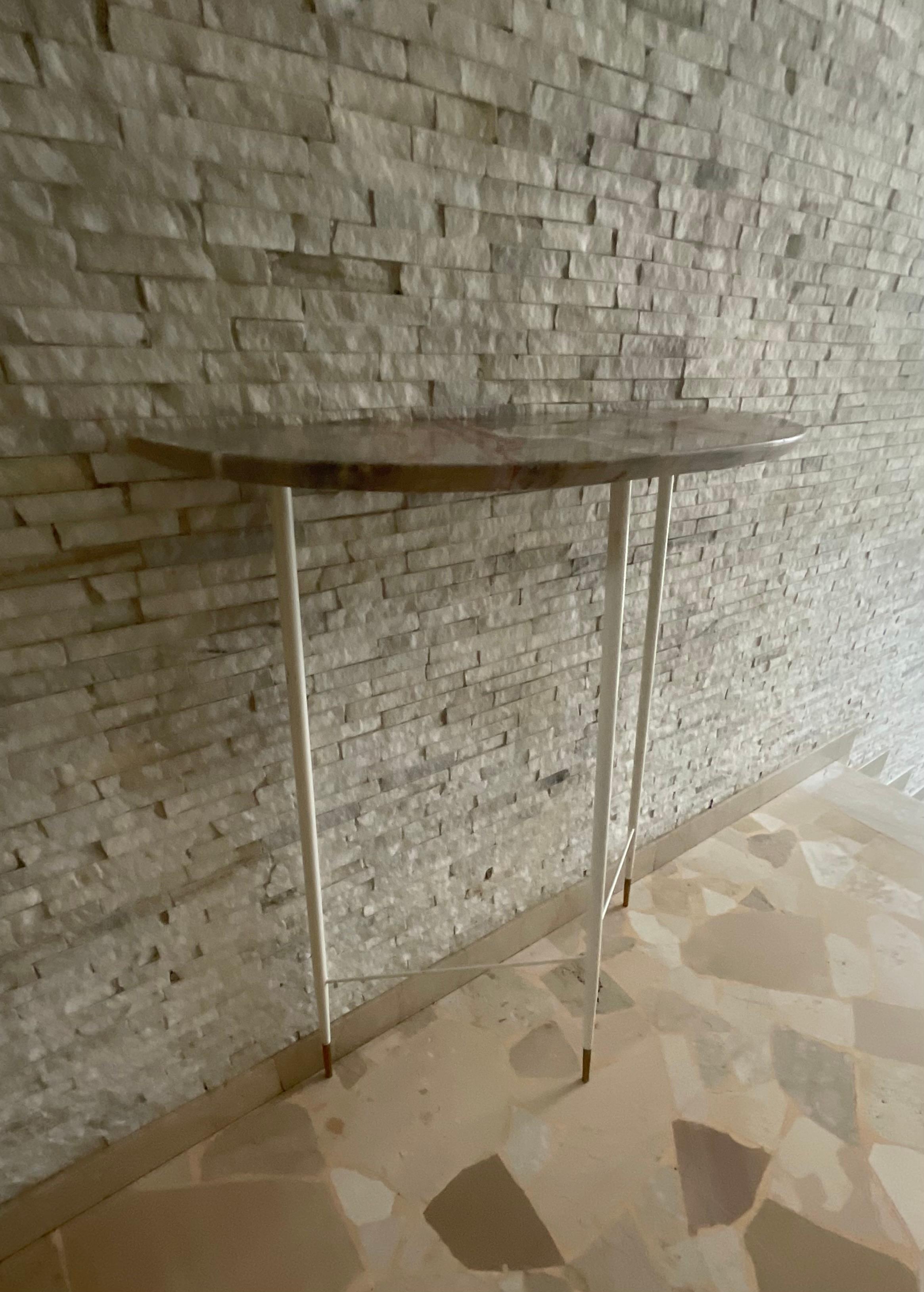 Brass Caesar LACCA - Console 1950s - marble - iron - brass ferrules. For Sale