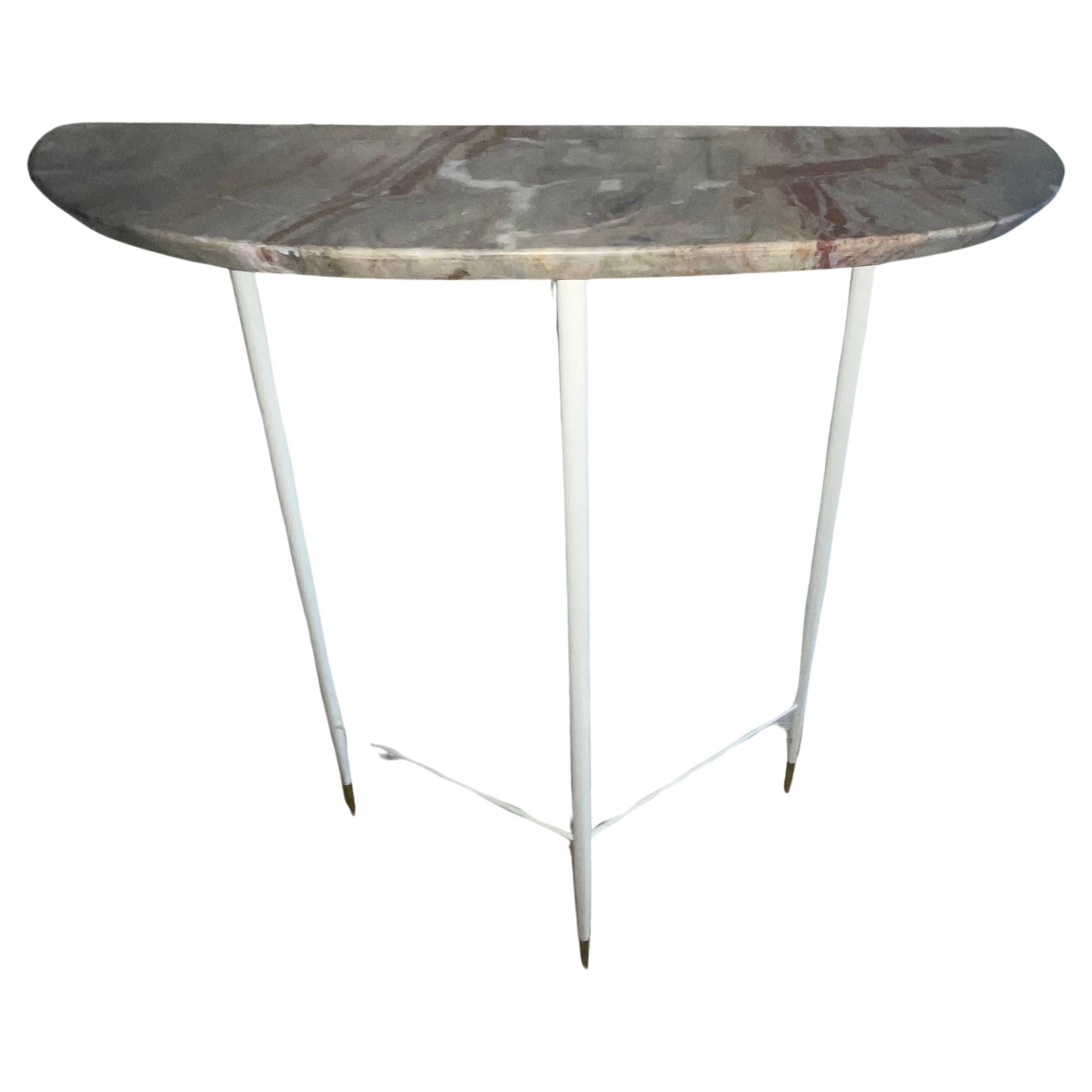 Caesar LACCA - Console 1950s - marble - iron - brass ferrules. For Sale