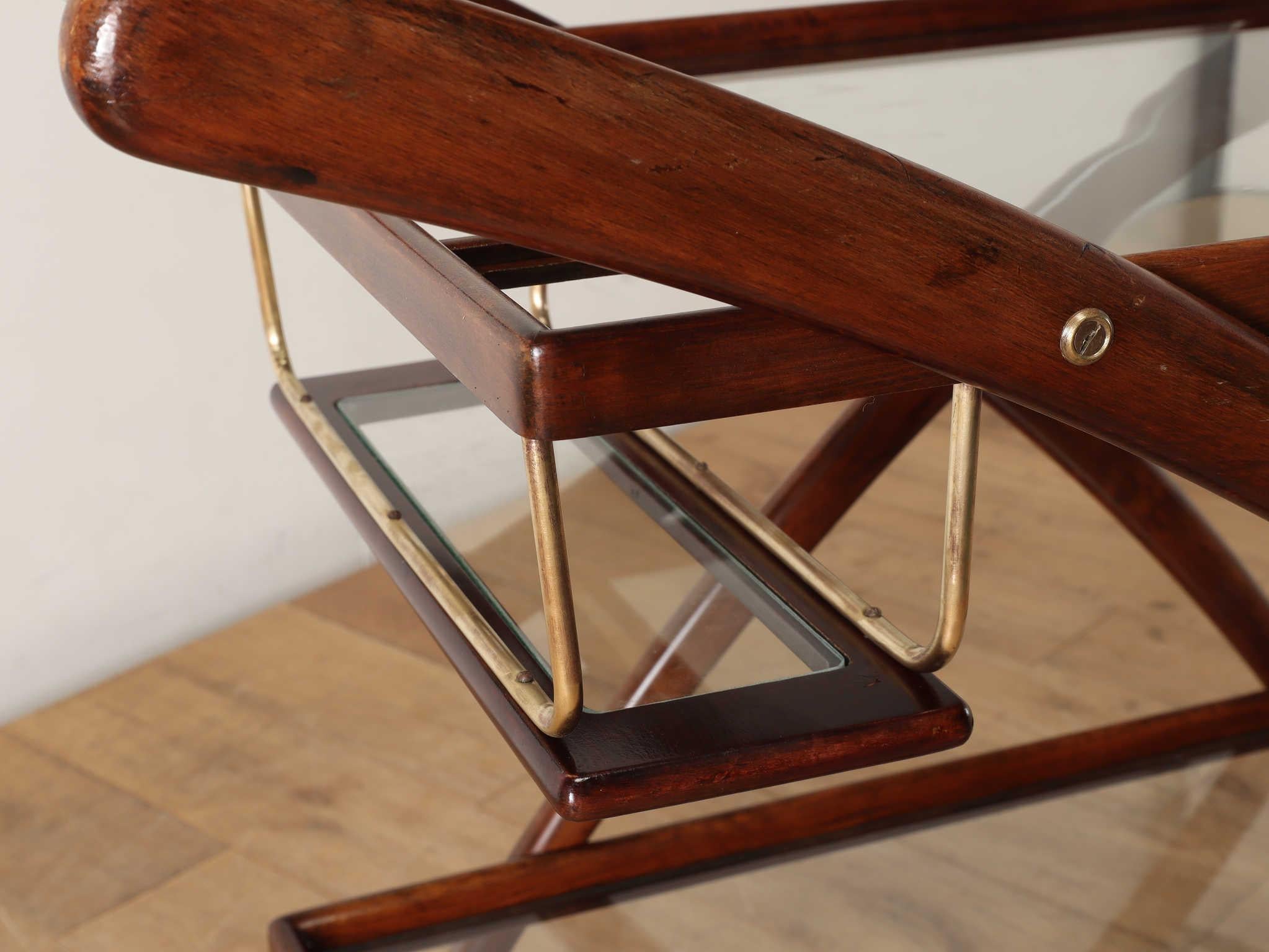 Glass Cesare Lacca Drinks Trolley, Italy 1960s