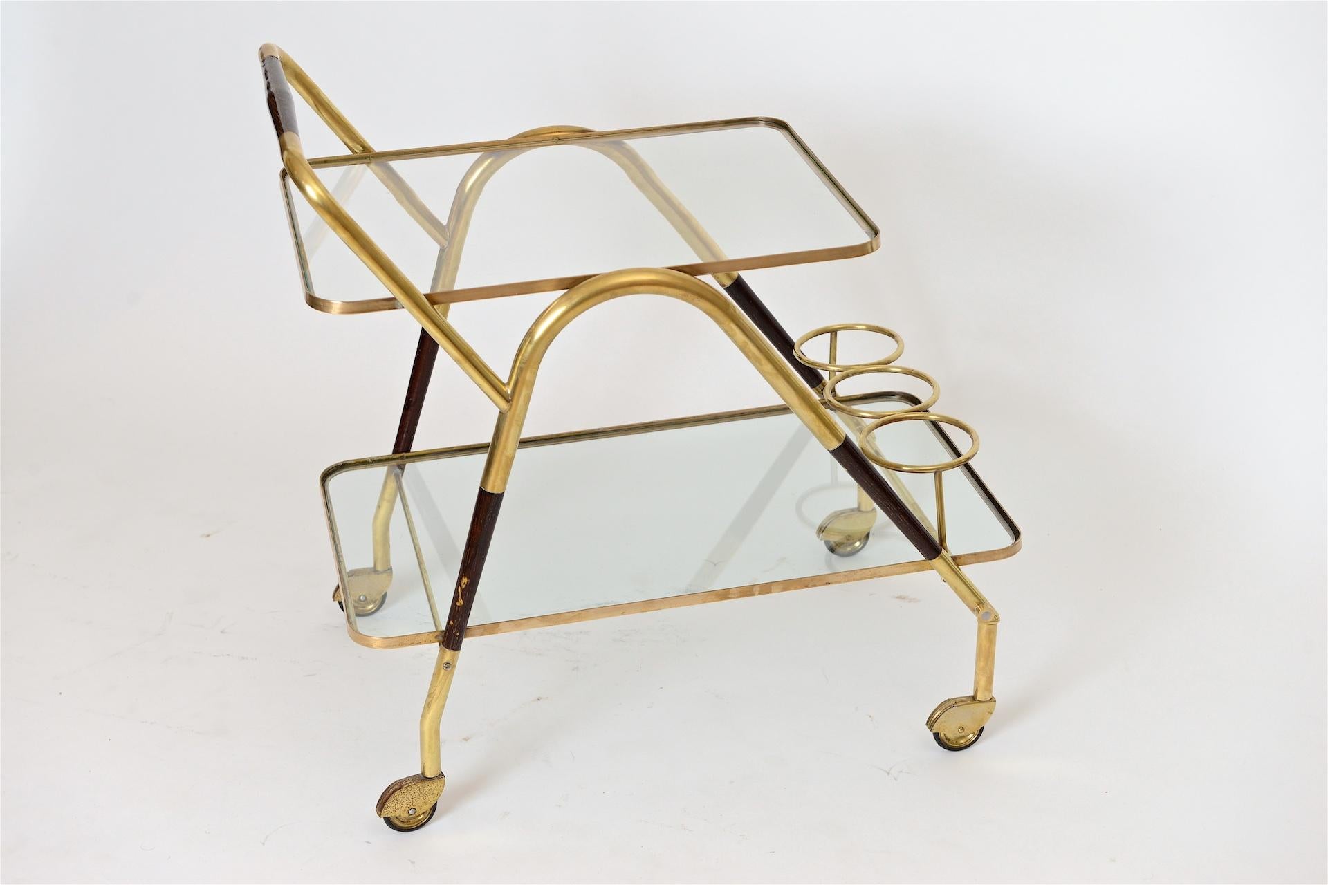 Mid-Century Modern Cesare Lacca Italian Bar Trolley, circa 1950