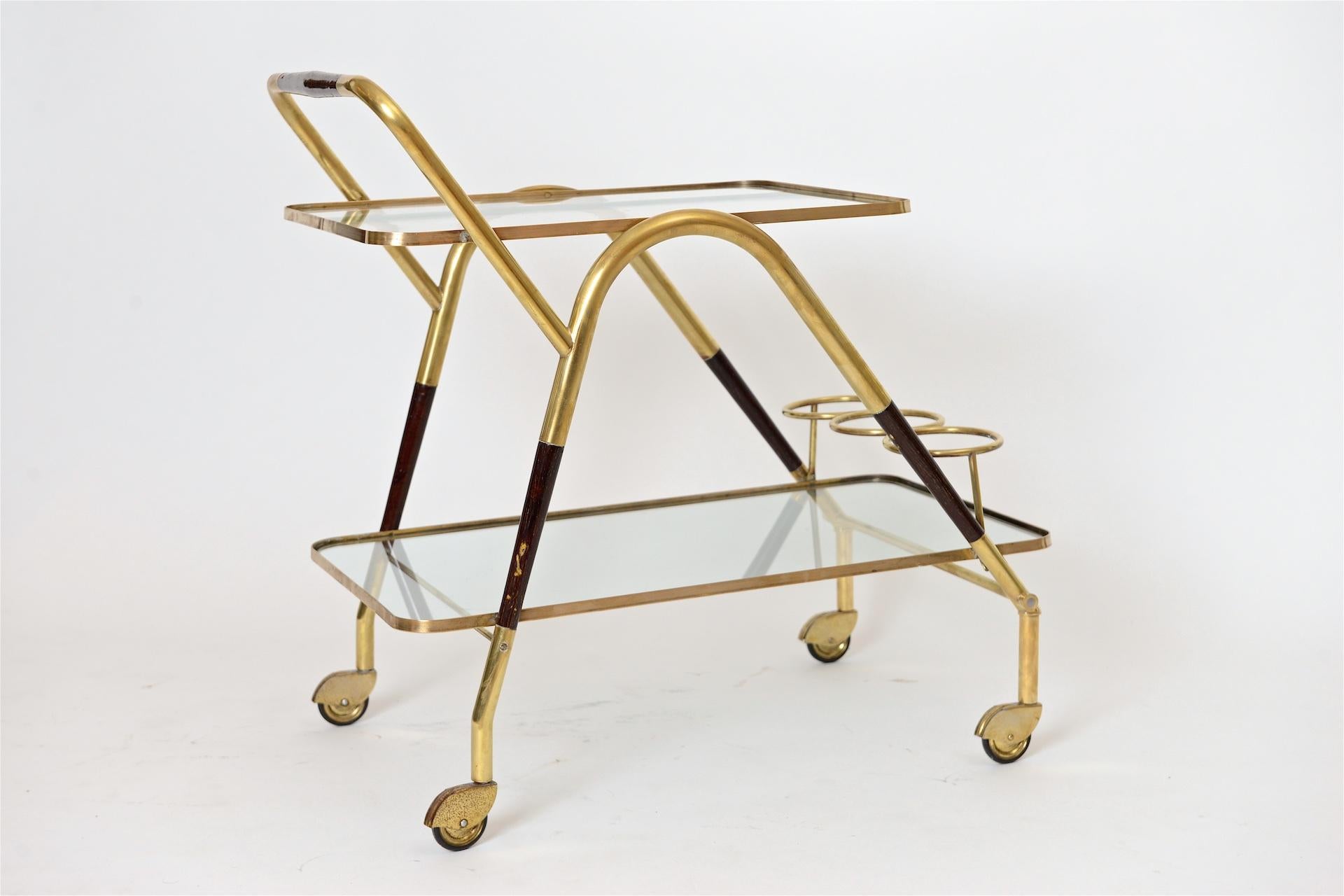 Mid-20th Century Cesare Lacca Italian Bar Trolley, circa 1950