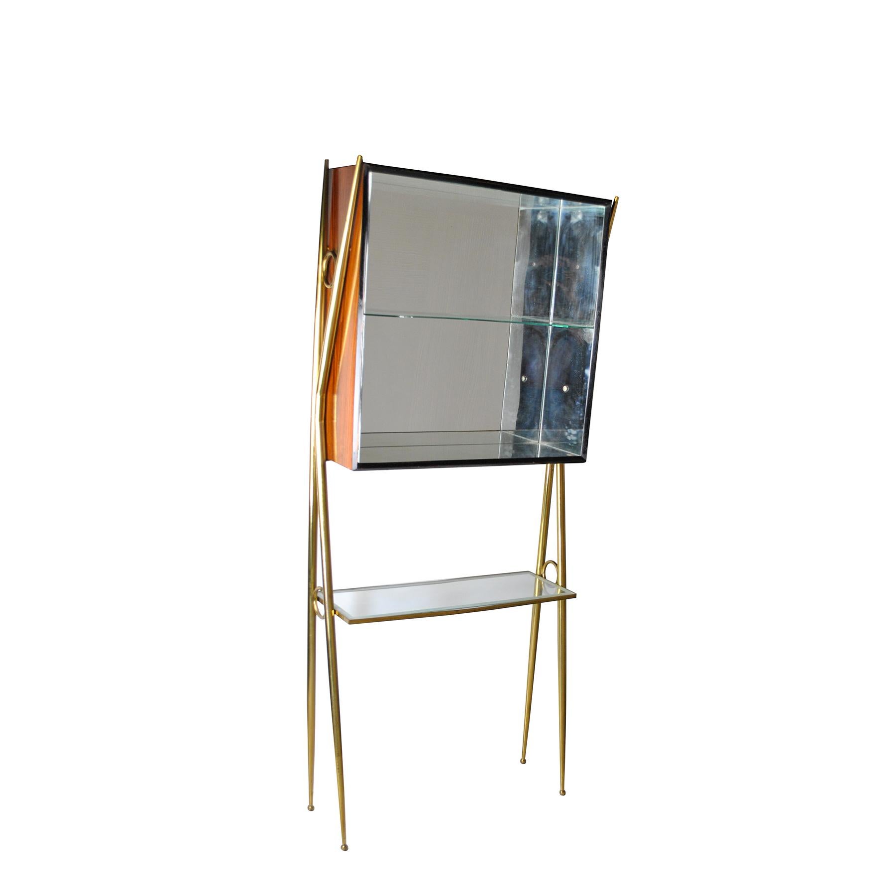 Mid-Century Modern Cesare Lacca Italian Midcentury Bar Display Cabinet For Sale