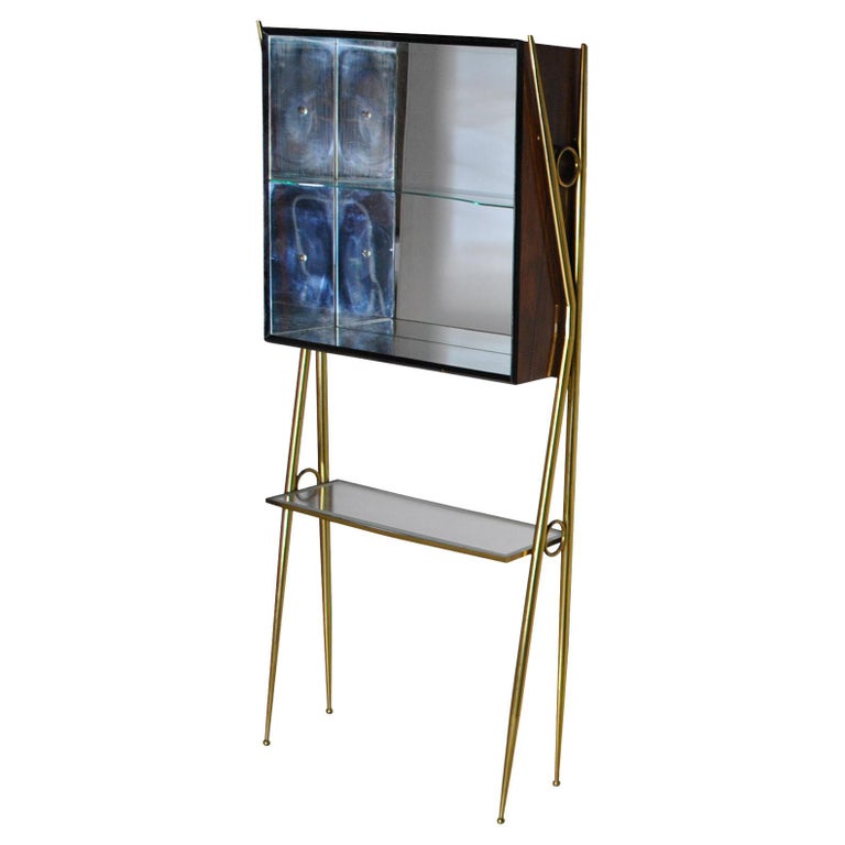Cesare Lacca Italian Midcentury Bar Display Cabinet For Sale at 1stDibs