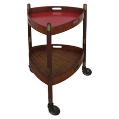 Cesare Lacca Italian Midcentury Red Wood Canne Trolley Bar 1950s