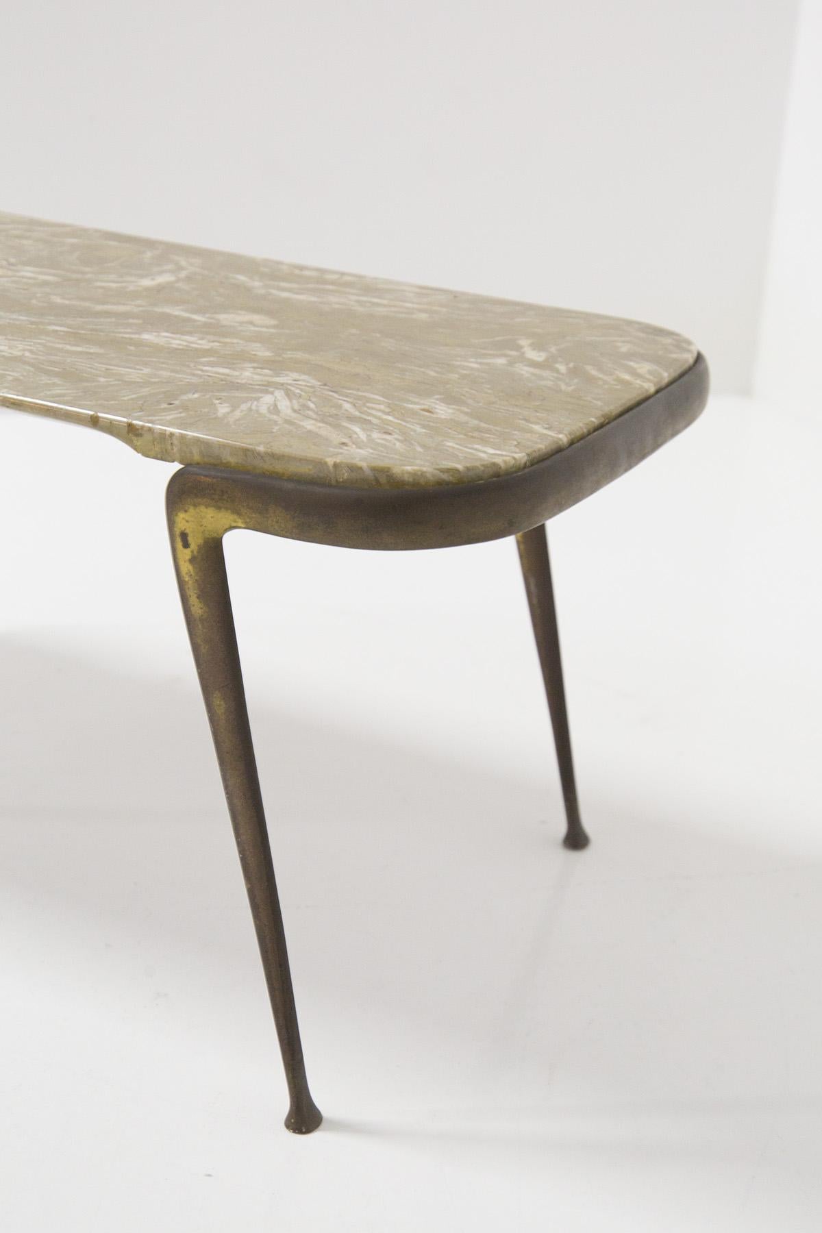 Mid-Century Modern Cesare Lacca Mid-Century Coffee Table in Brass and Onyx Top