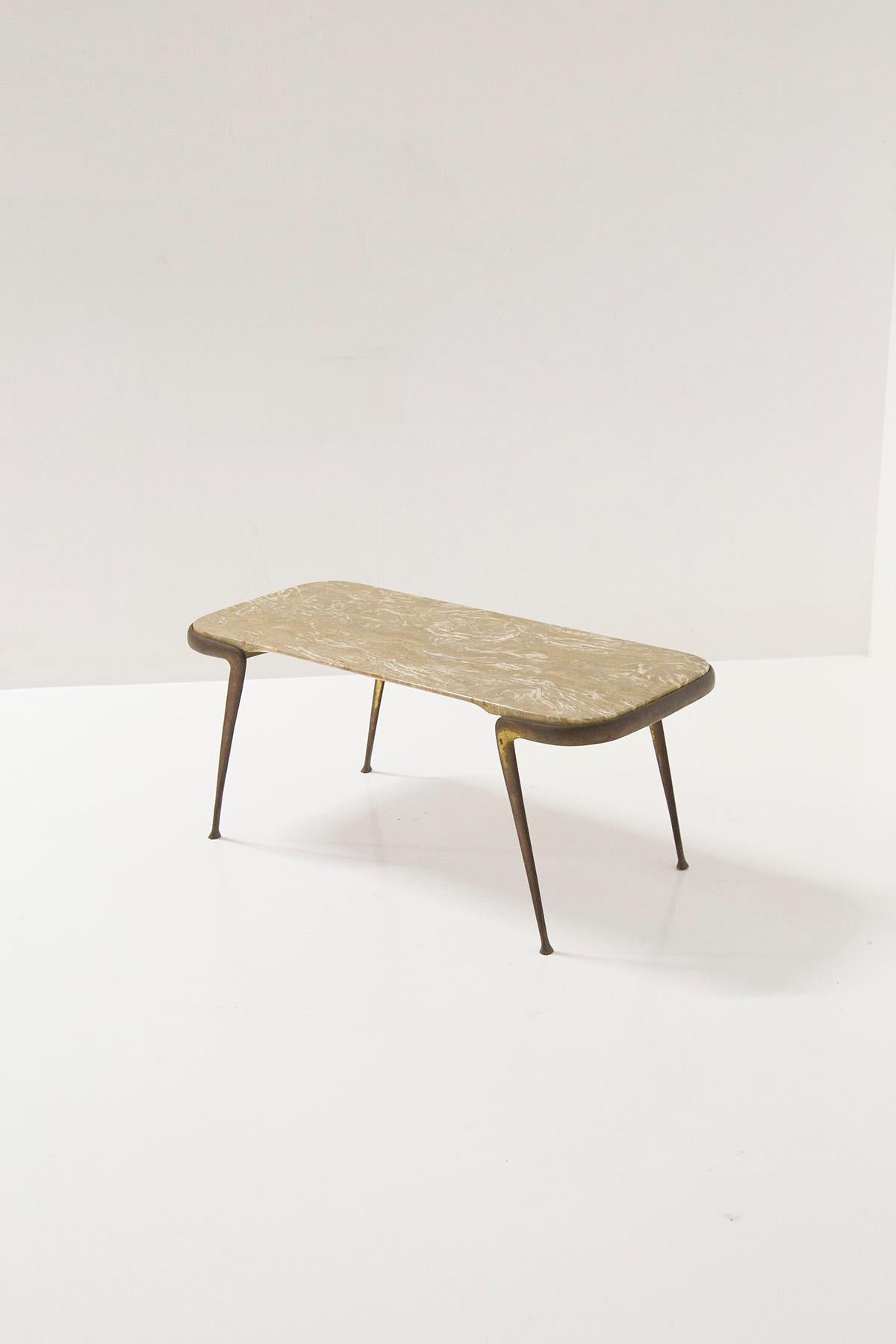 Cesare Lacca Mid-Century Coffee Table in Brass and Onyx Top 1