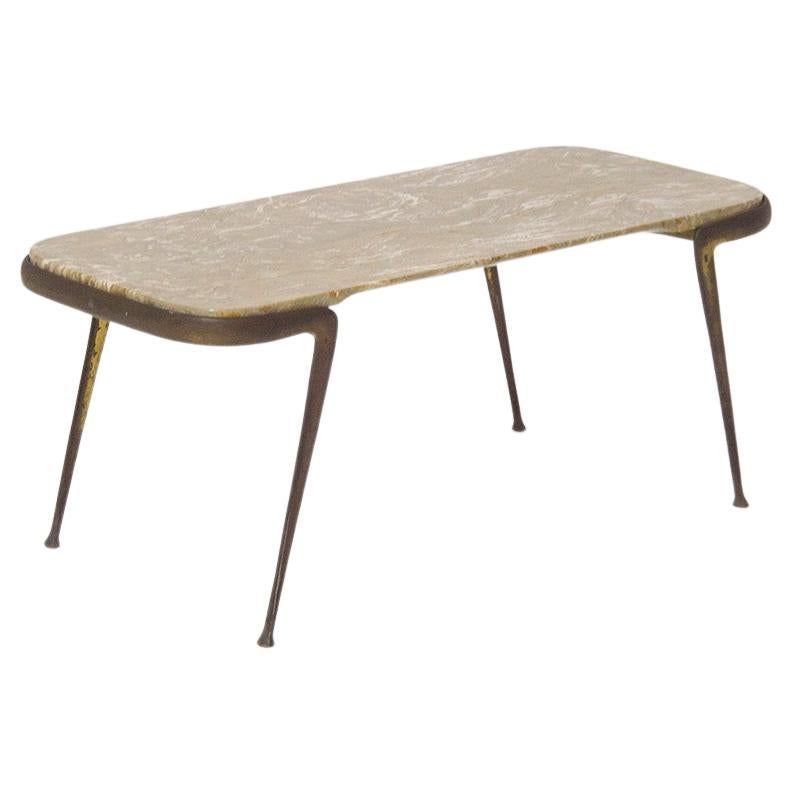 Cesare Lacca Mid-Century Coffee Table in Brass and Onyx Top