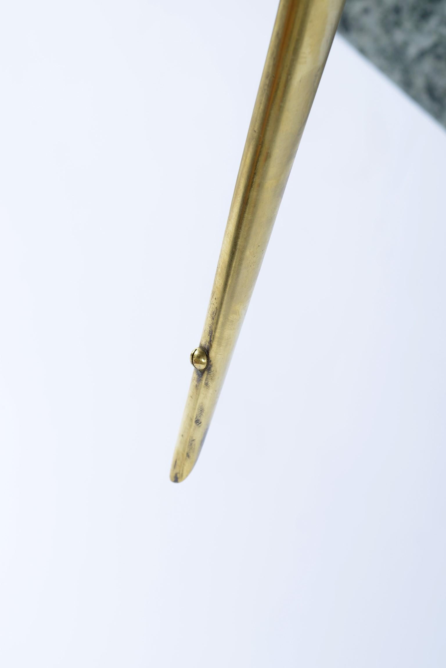 Cesare Lacca Midcentury Cust Brass Structure Coofee and Magazine Rack Table 1950 For Sale 5