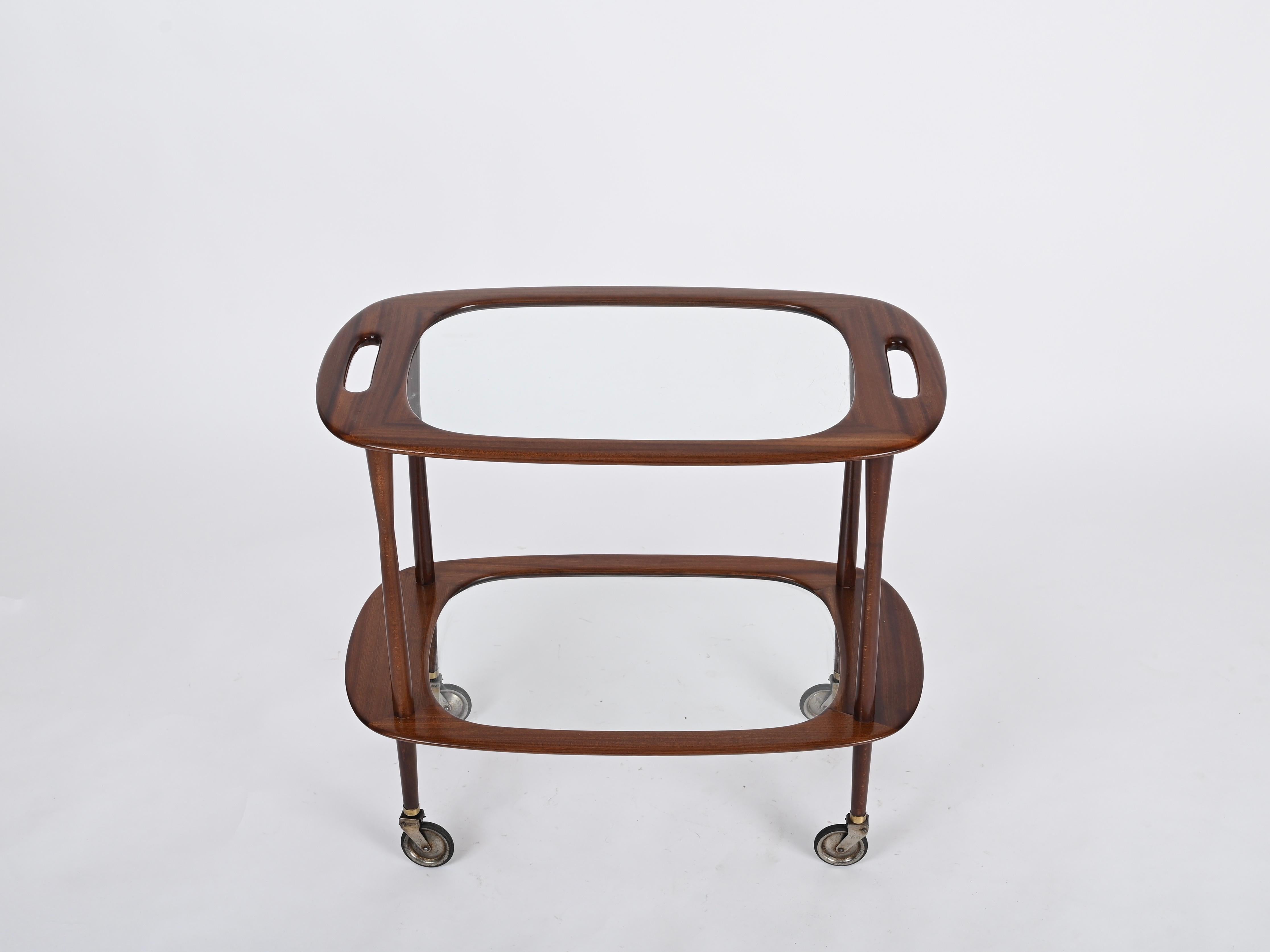 Cesare Lacca Midcentury Italian Serving Bar Cart for Cassina, Italy 1950s 4