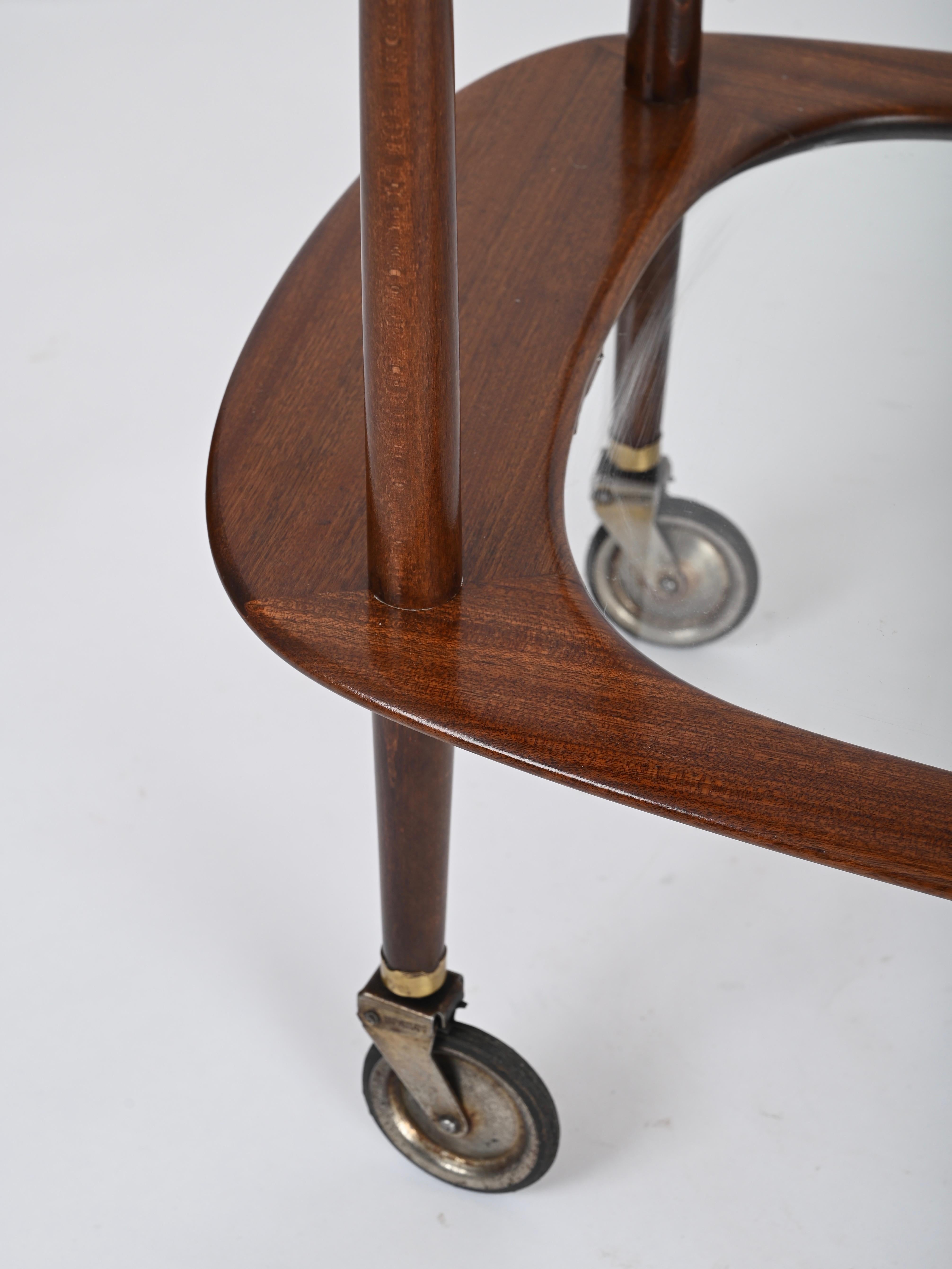 Cesare Lacca Midcentury Italian Serving Bar Cart for Cassina, Italy 1950s 5
