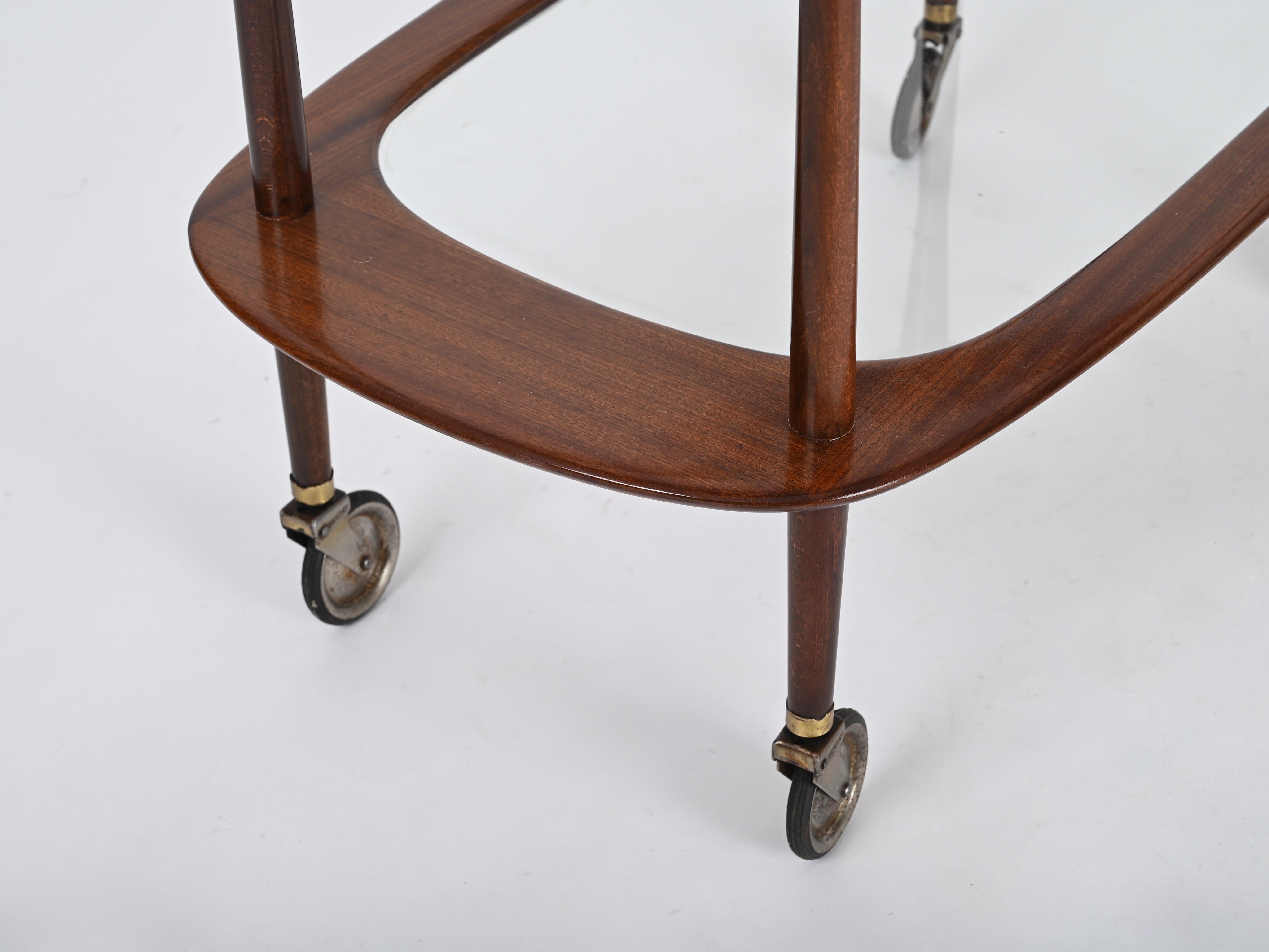 Cesare Lacca Midcentury Italian Serving Bar Cart for Cassina, Italy 1950s 6