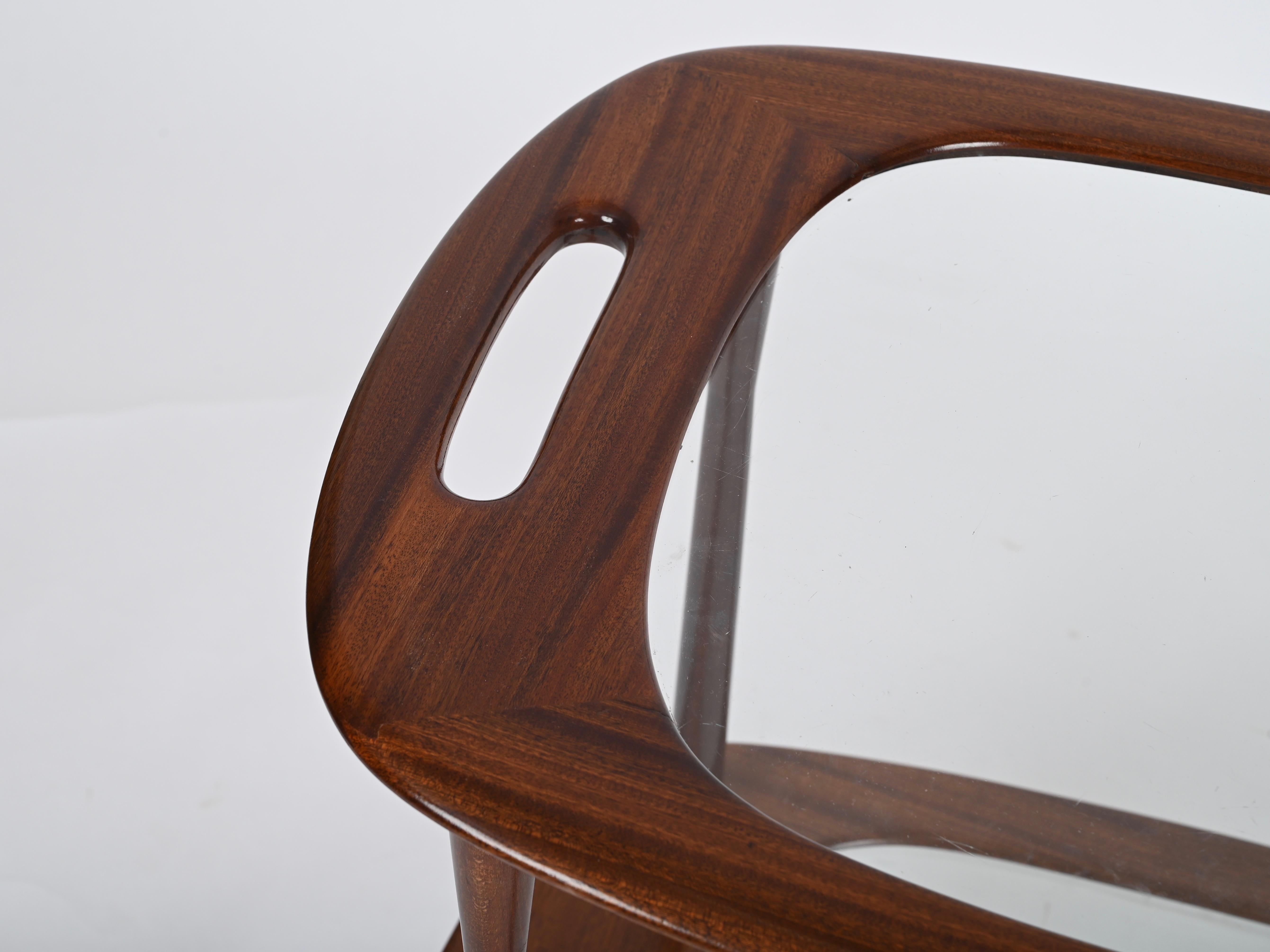 Mid-Century Modern Cesare Lacca Midcentury Italian Serving Bar Cart for Cassina, Italy 1950s