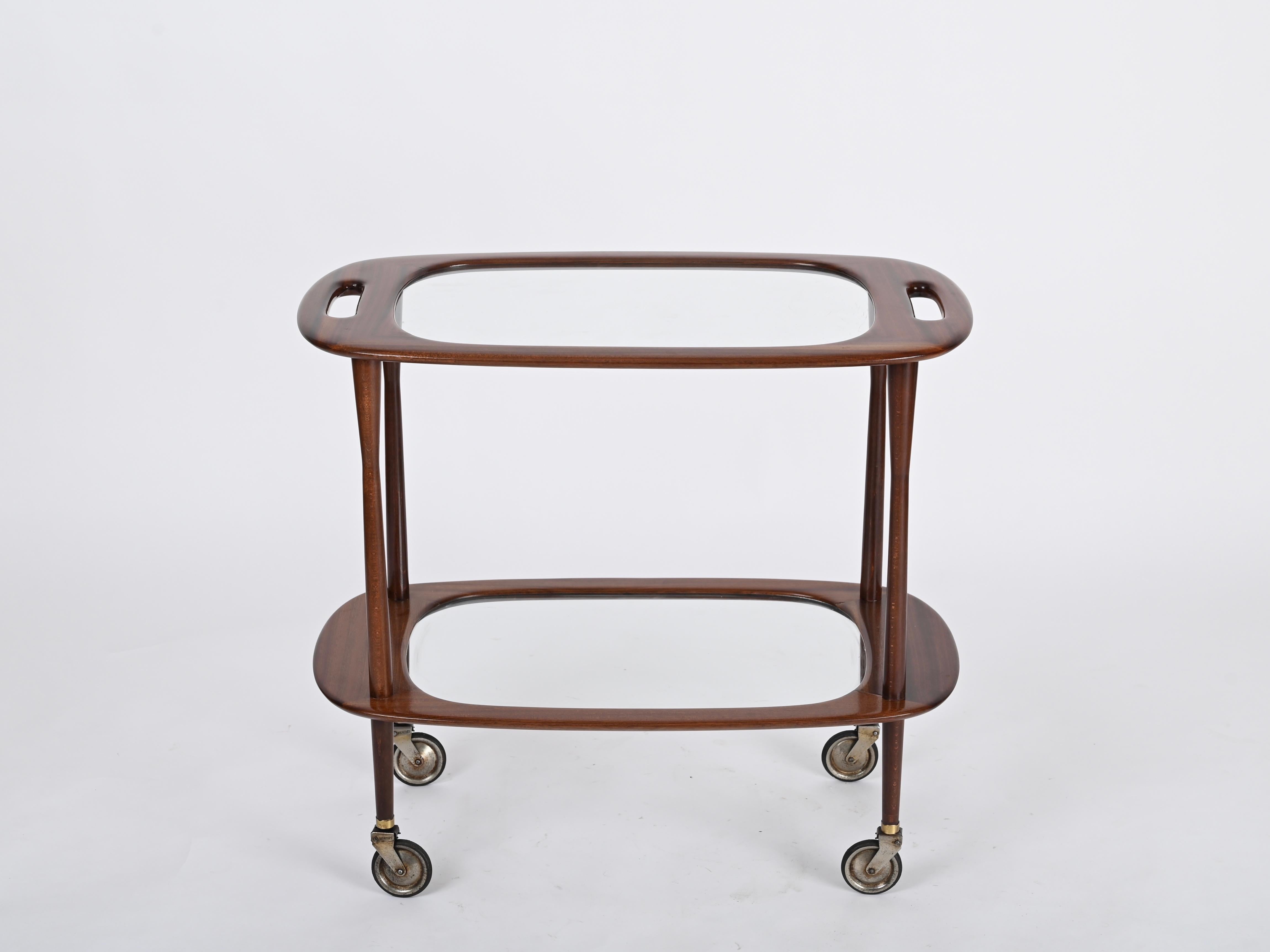 Mid-20th Century Cesare Lacca Midcentury Italian Serving Bar Cart for Cassina, Italy 1950s