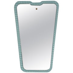Cesare Lacca Midcentury Italian Wall Mirror with Light Blue Frame, 1950s