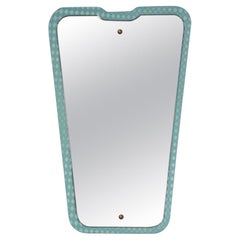 Cesare Lacca Midcentury Italian Wall Mirror with Light Blue Frame, 1950s