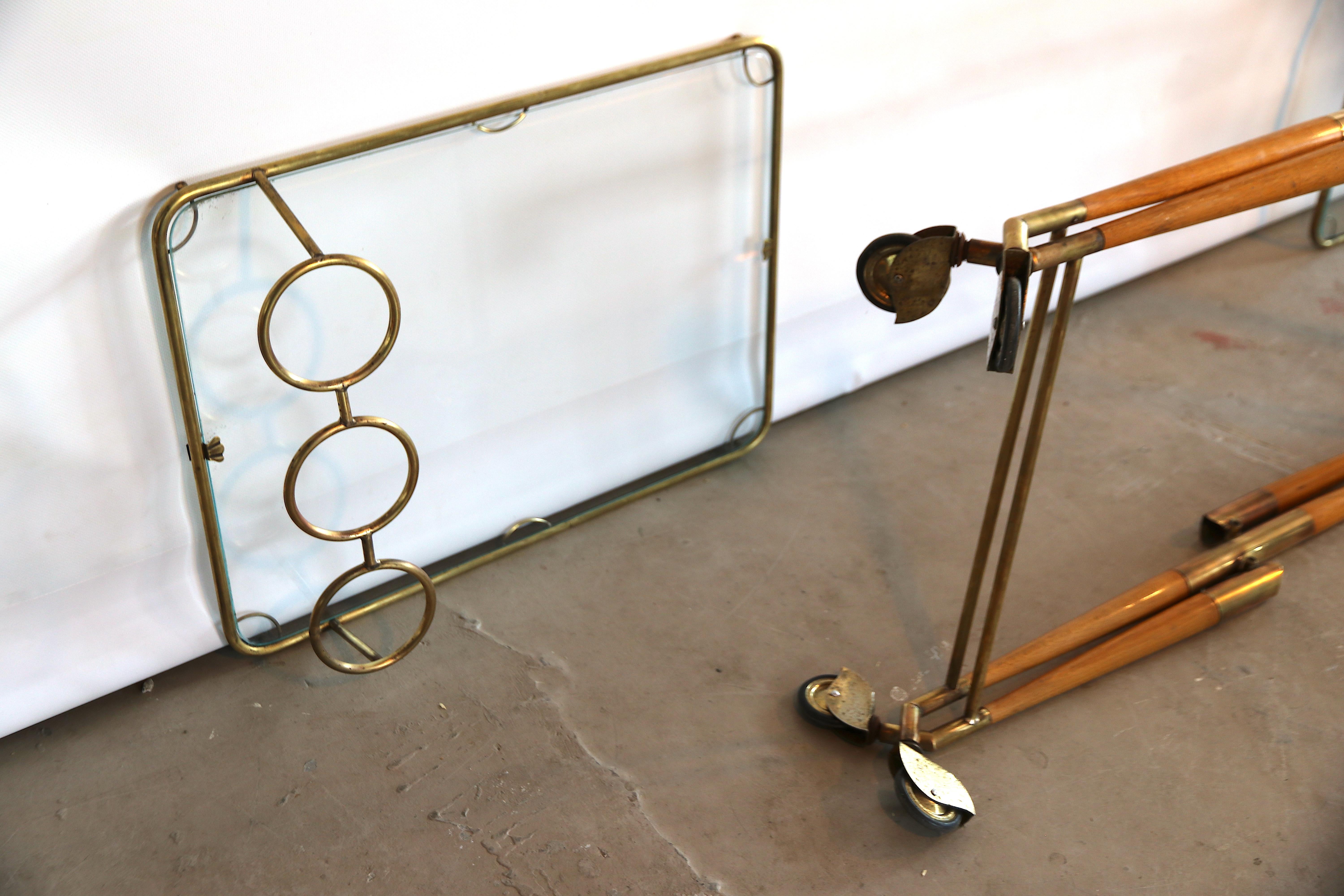 Cesare Lacca Multifunctional Foldable Bar Cart Serving Trolley on Casters 4
