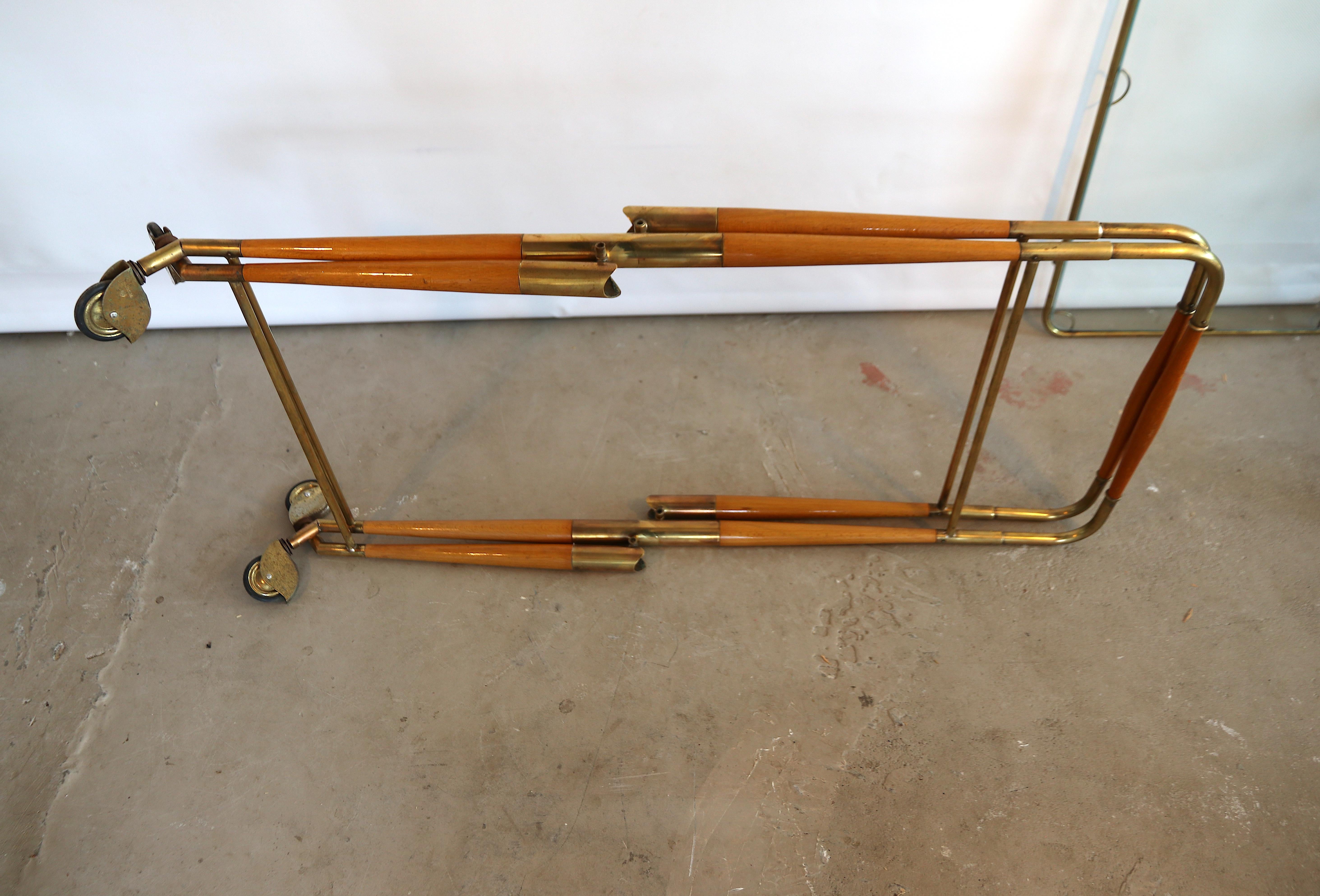 Cesare Lacca Multifunctional Foldable Bar Cart Serving Trolley on Casters 5