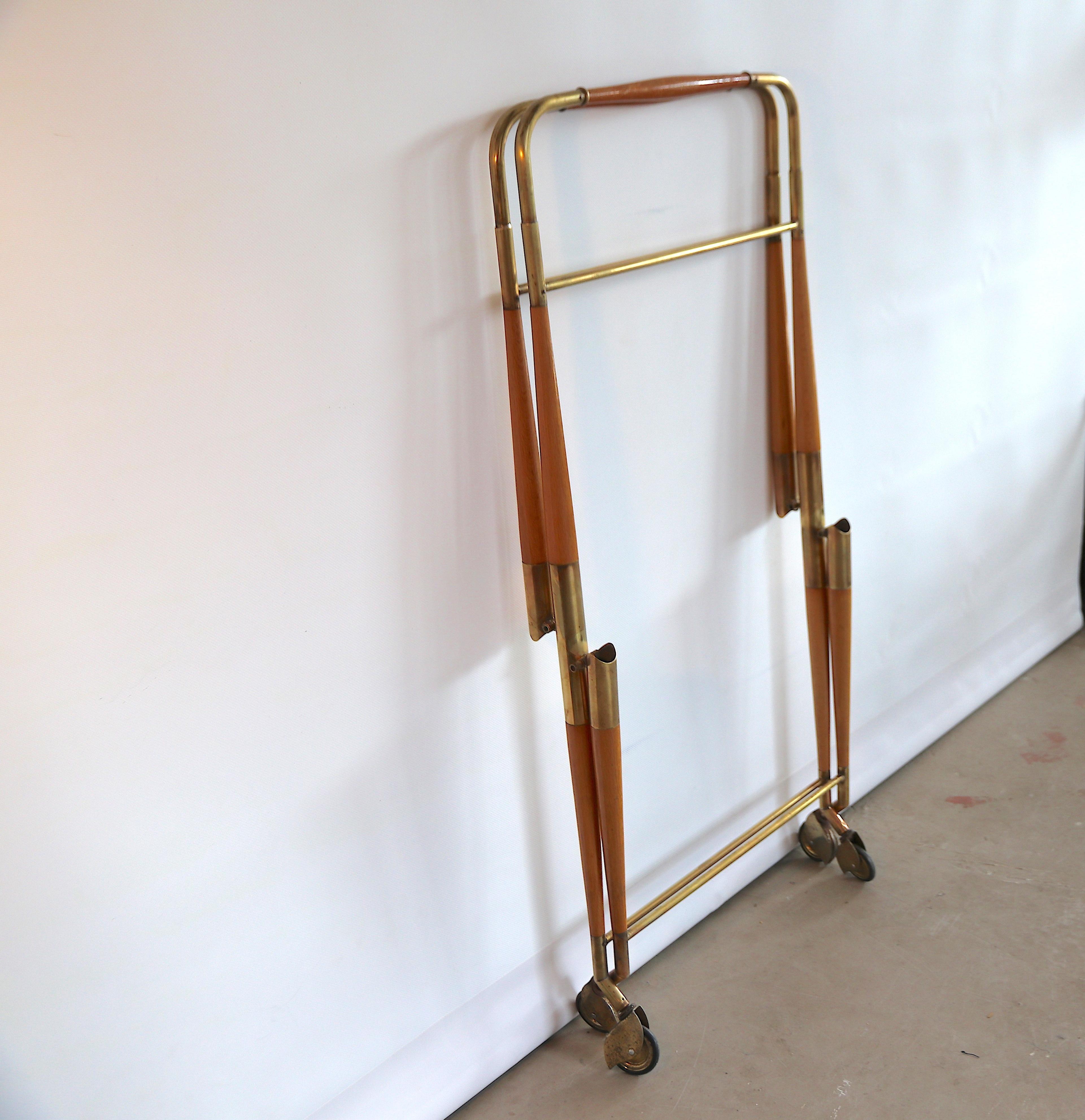 Cesare Lacca Multifunctional Foldable Bar Cart Serving Trolley on Casters 6