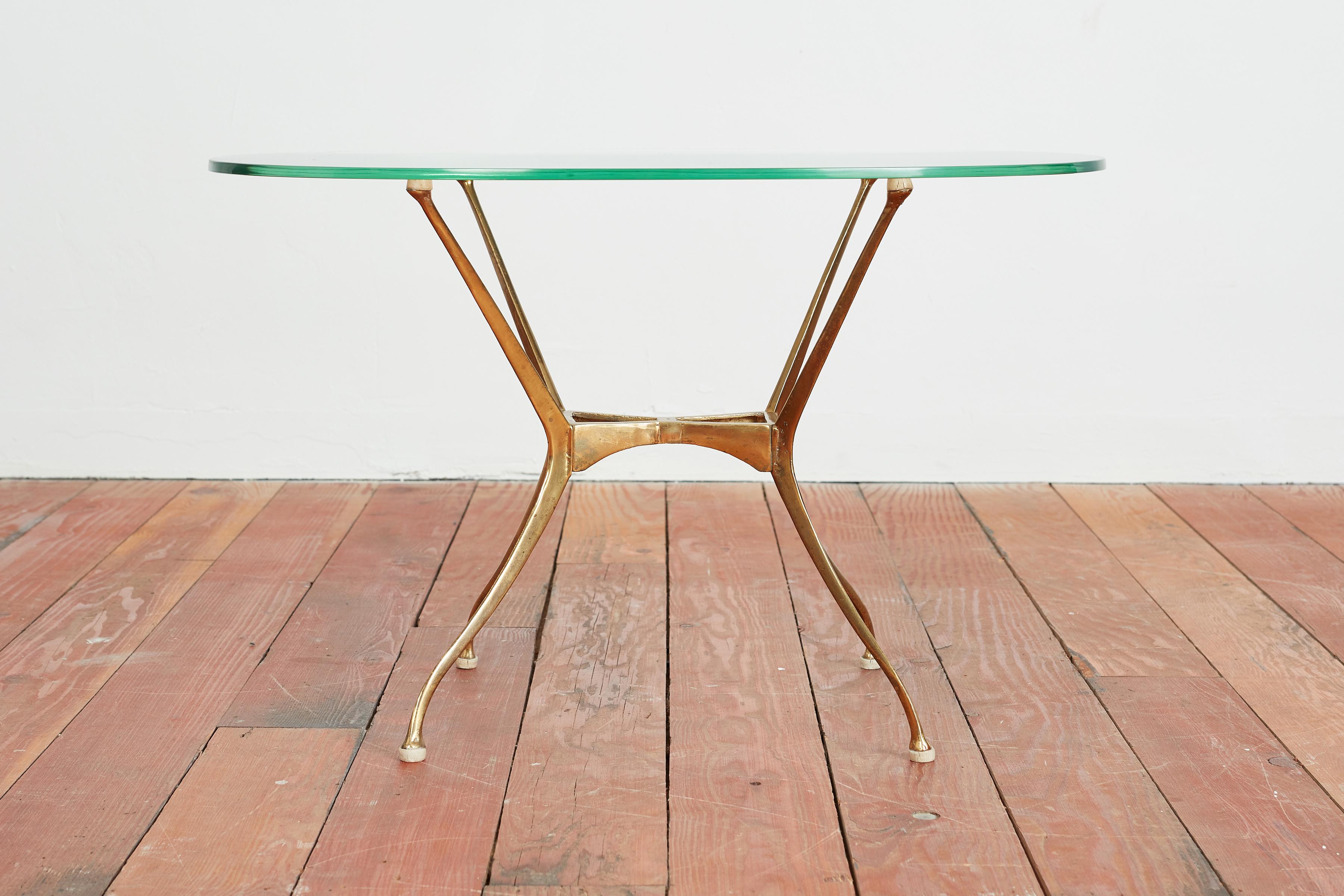 Brass Cesare Lacca Oval Table For Sale