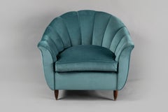Cesare Lacca Pair of Armchairs Scalloped Shape, 1950s