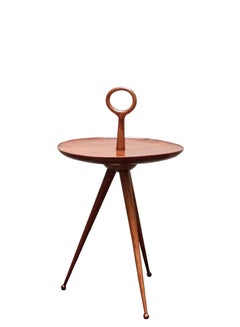 Cesare Lacca for De Baggis Round Coffee Table with Handle, Italy 1950s