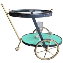 Cesare Lacca Rare Oval Bar Cart, Italy, 1955