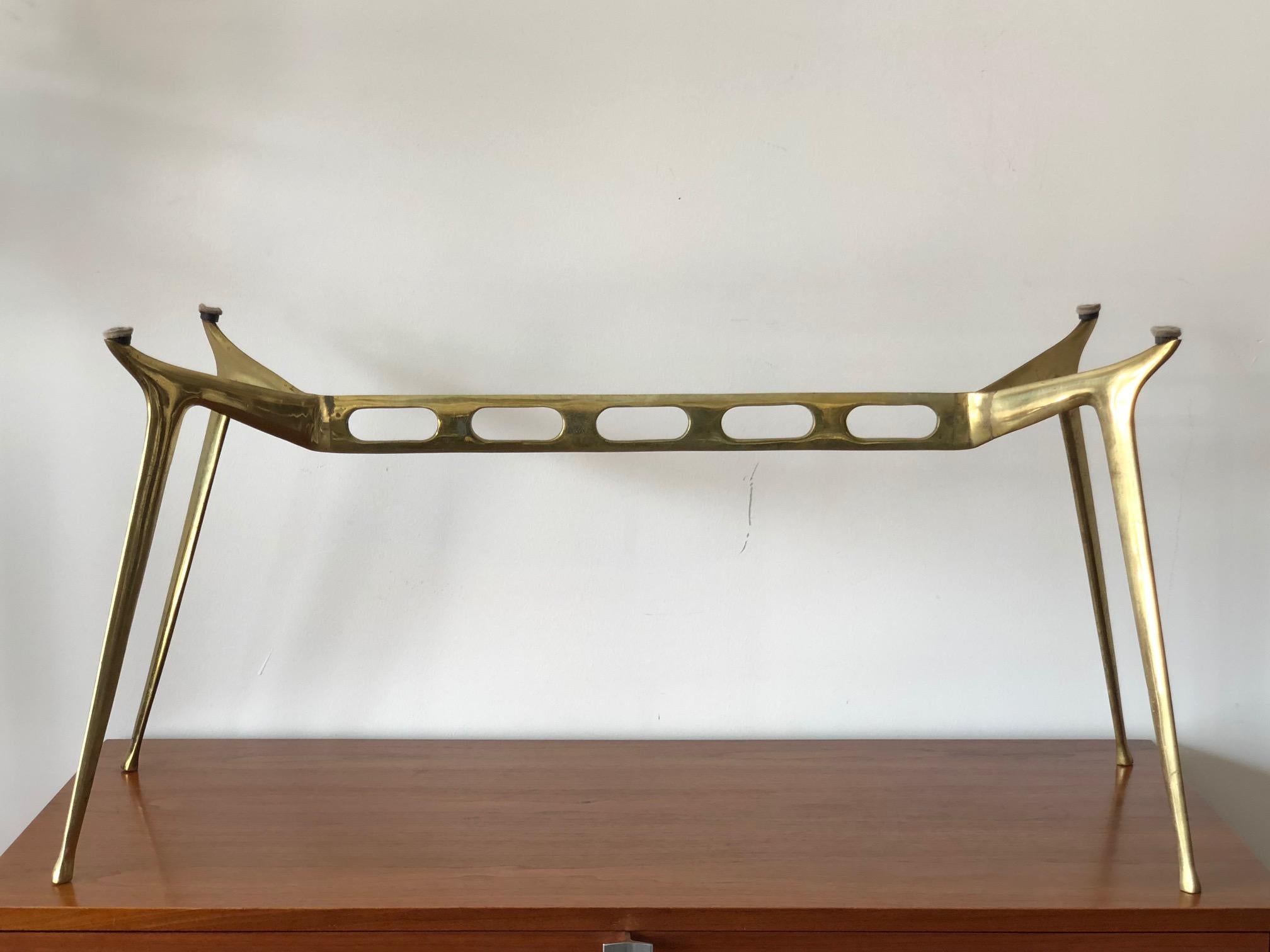 Cesare Lacca Sculpted Brass Coffee Table For Sale 3