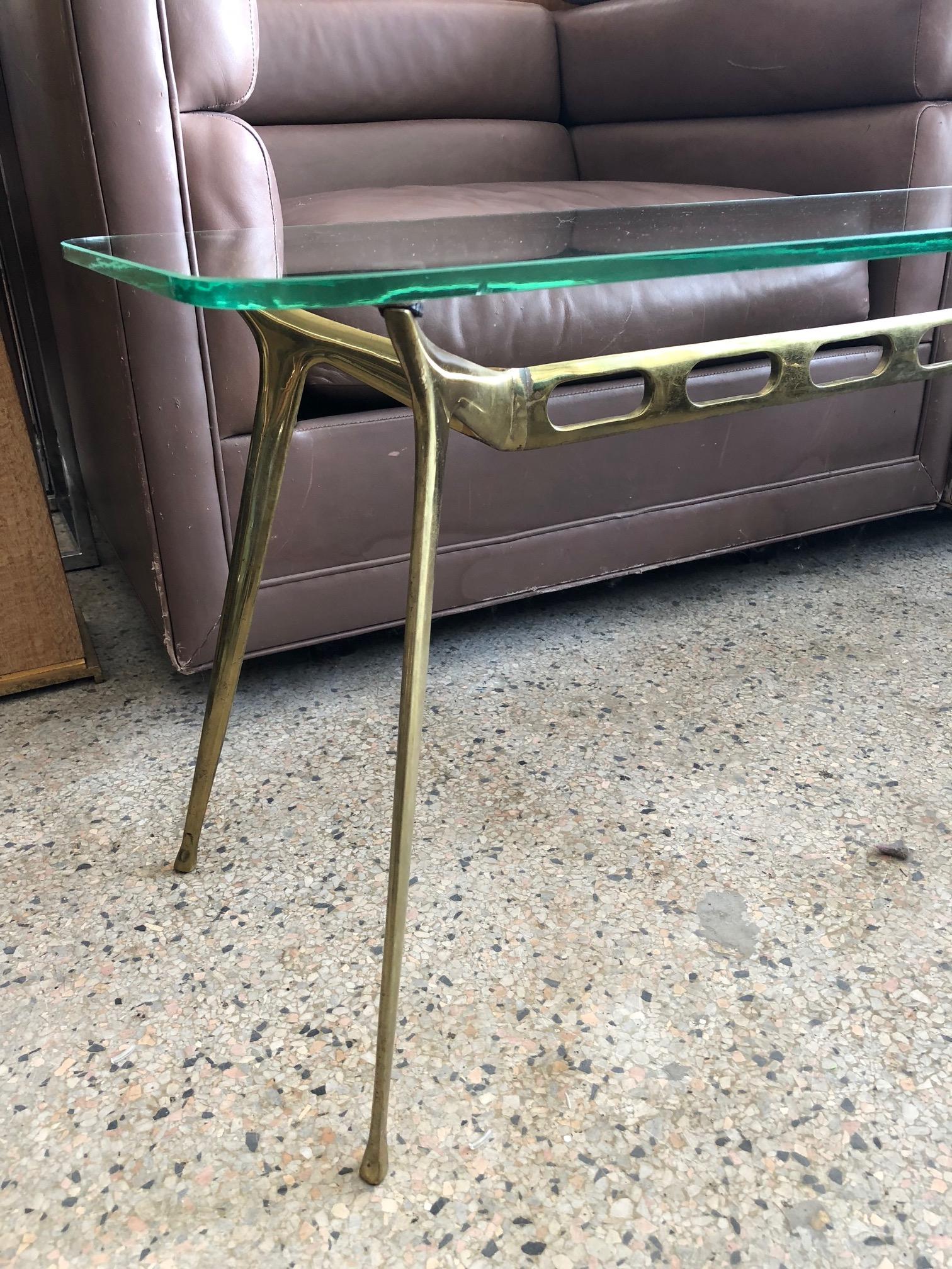 Cesare Lacca Sculpted Brass Coffee Table For Sale 5