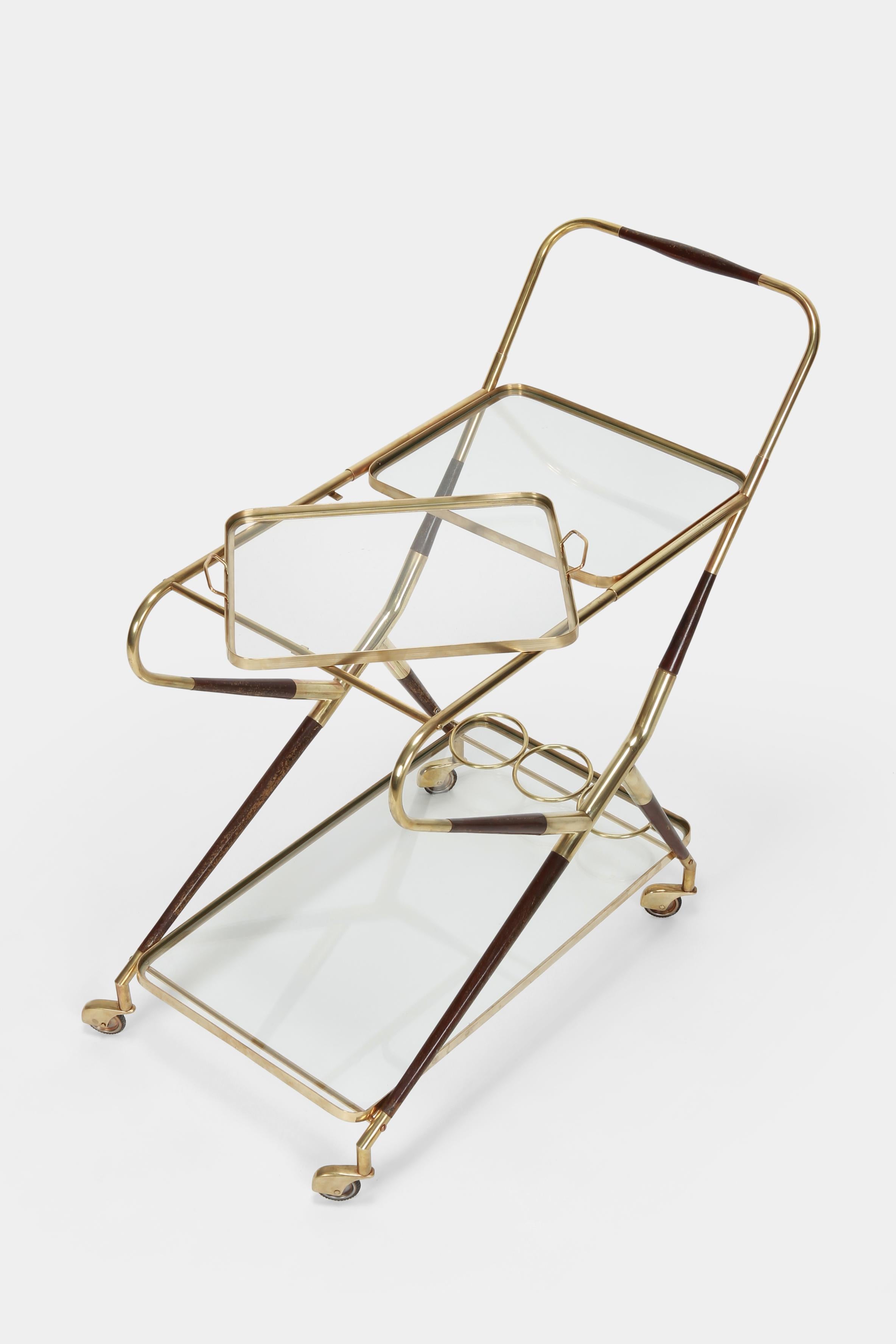 Mid-Century Modern Cesare Lacca Serving Trolley, 1950s For Sale