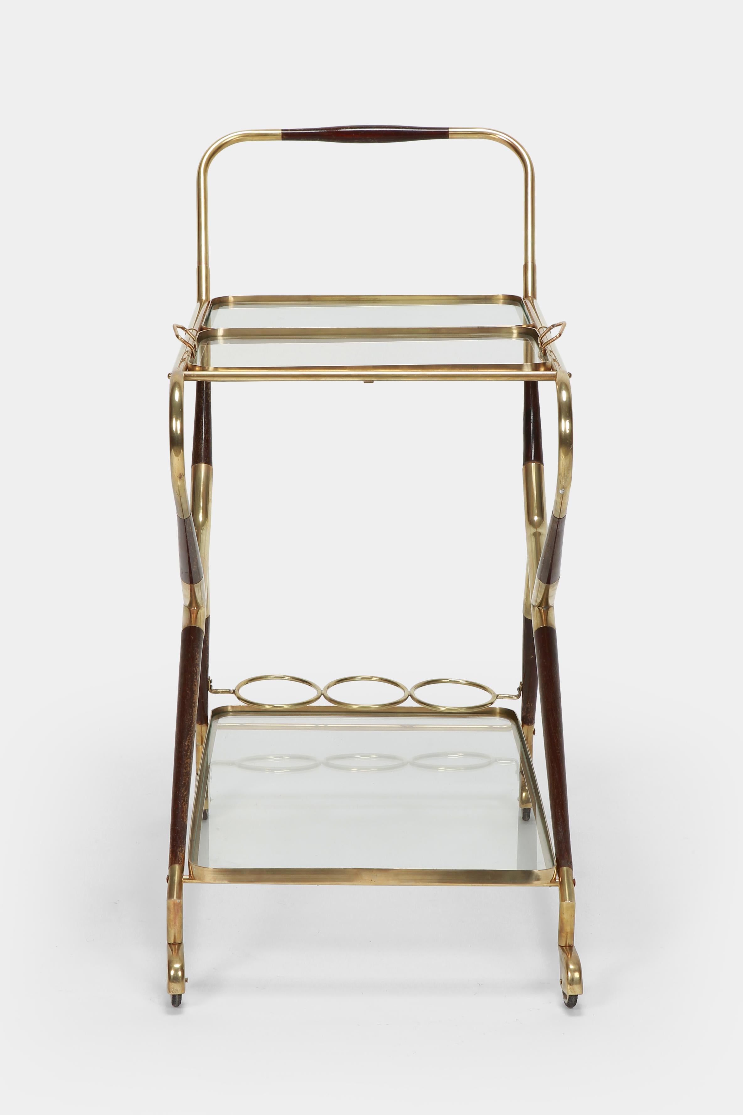 Brass Cesare Lacca Serving Trolley, 1950s