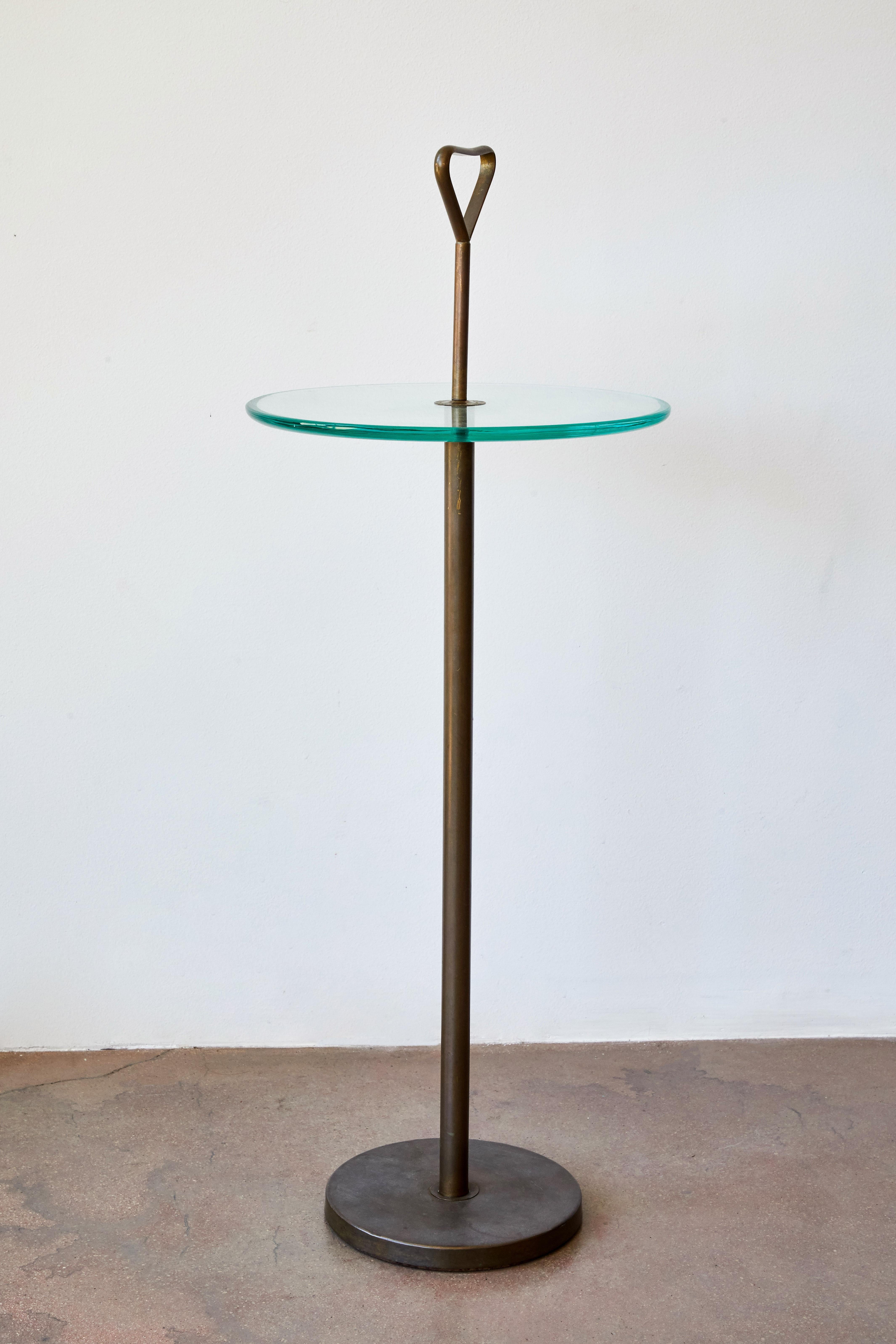 Brass and glass side table by Cesare Lacca. Made in Italy, circa 1950s.