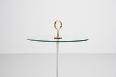 Cesare Lacca Side Table in Brass and Glass, Italy, 1950