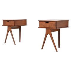 Cesare Lacca Style Pair of Nightstands Teak Wood, Italy 1960