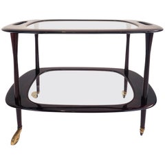 Cesare Lacca, Super Elegant Bar Cart in Mahogany