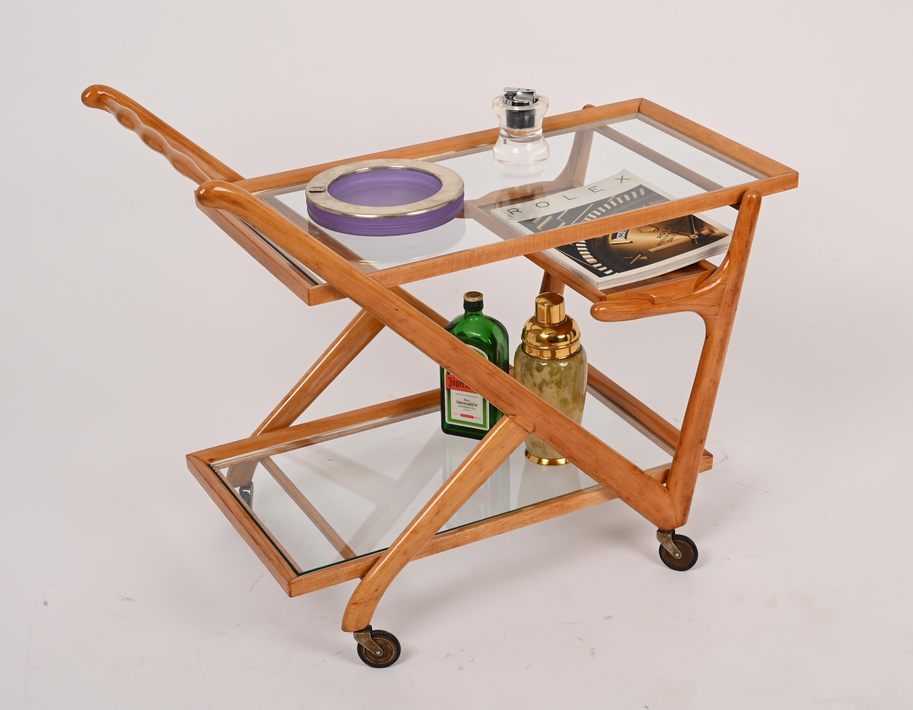 Cesare Lacca Tea Trolley or Bar Cart for Cassina, Italy 1950s 10