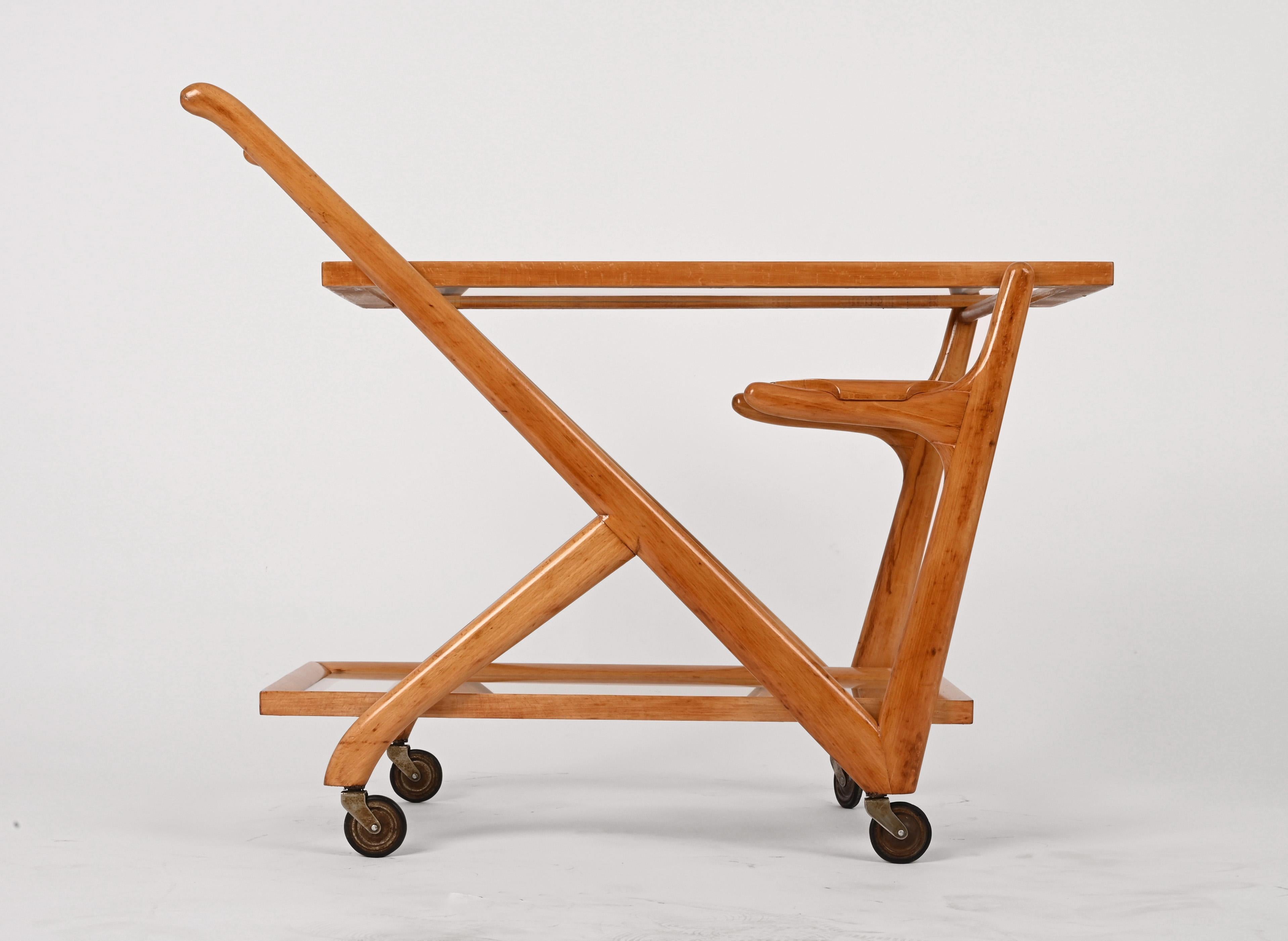 Mid-Century Modern Cesare Lacca Tea Trolley or Bar Cart for Cassina, Italy 1950s