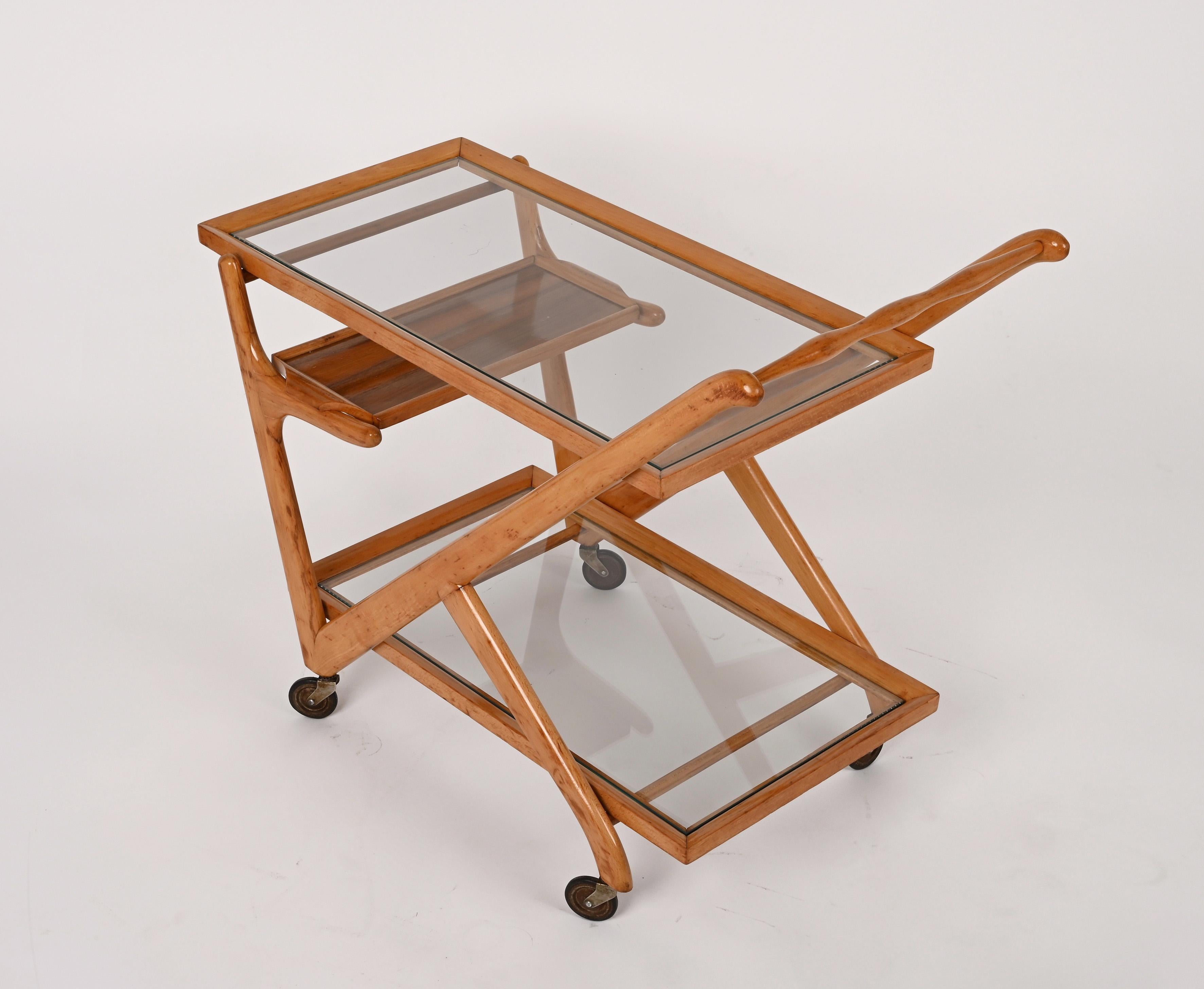 Mid-20th Century Cesare Lacca Tea Trolley or Bar Cart for Cassina, Italy 1950s