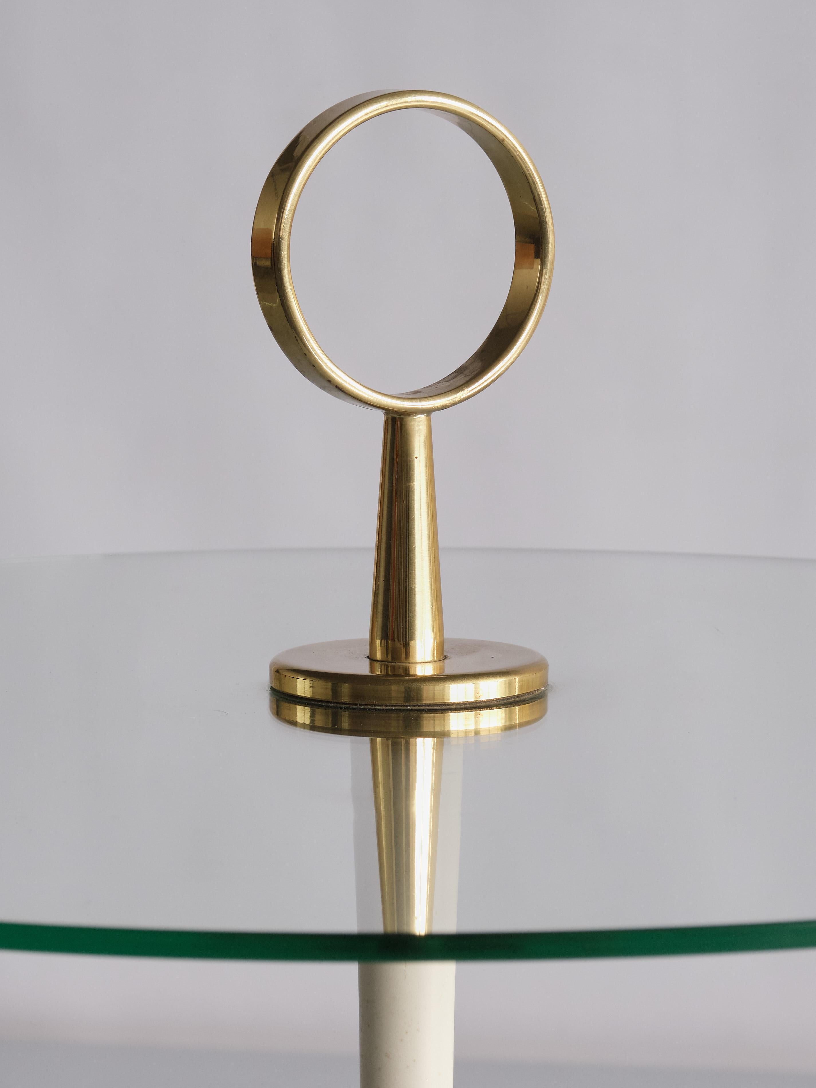 Cesare Lacca Three Legged Side Table in Brass and Glass, Italy, 1955 2